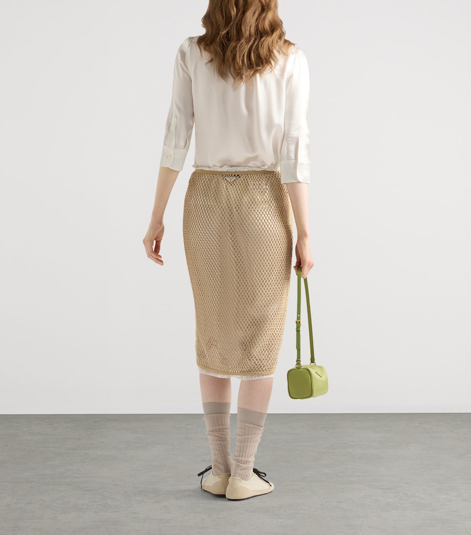 Cotton Mesh Midi Skirt F0065 Image 5