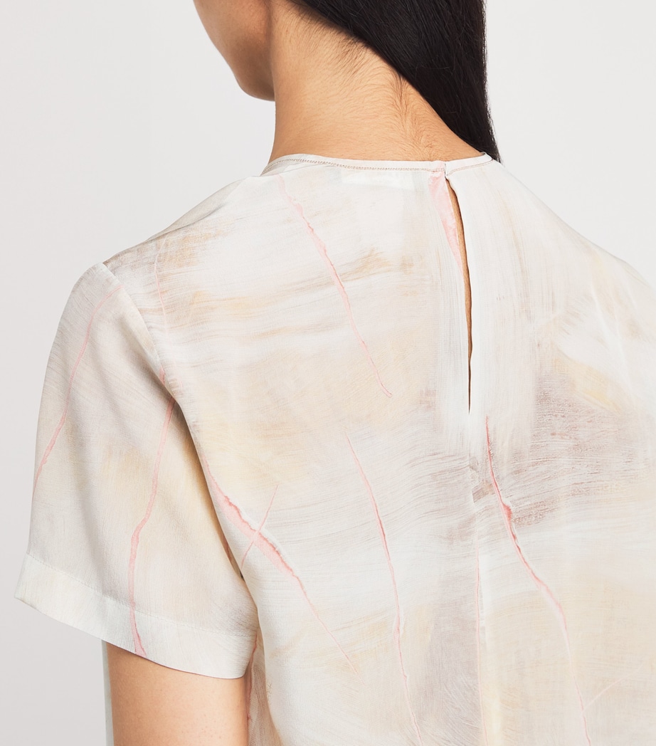 Fabiana Filippi Womens Silk T-Shirt Burro/acro/peona Image 6