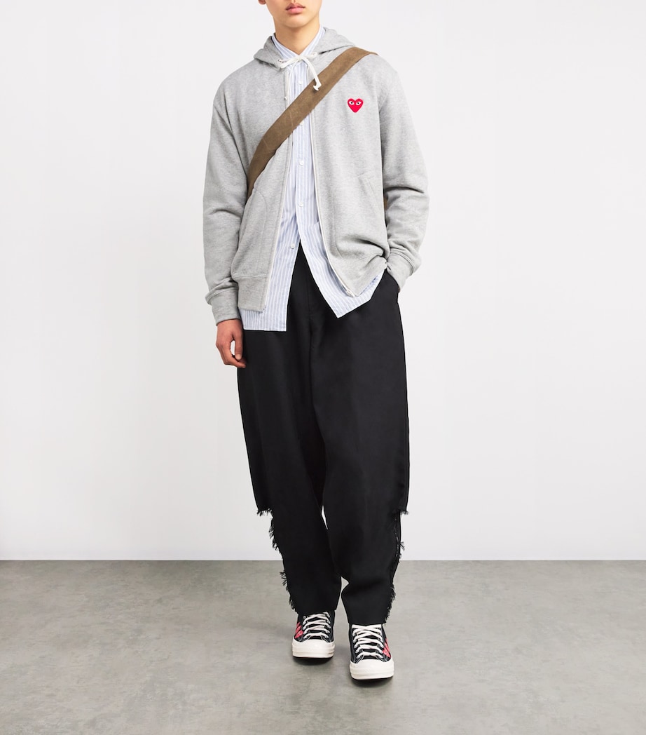 Zip-Up Heart Hoodie GREY Image 2