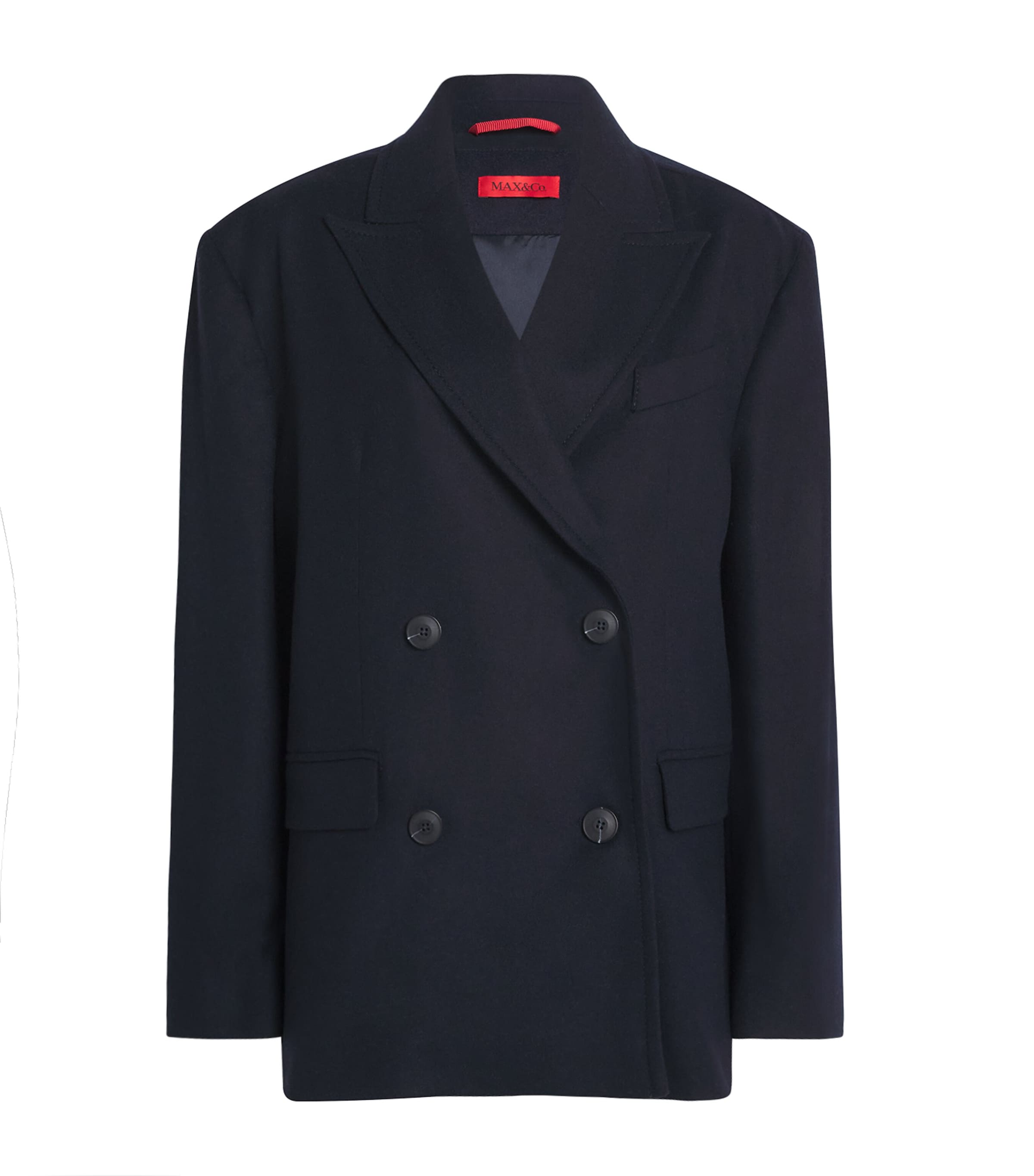 Max & Co Wool-blend Double-breasted Pea Coat In Multi