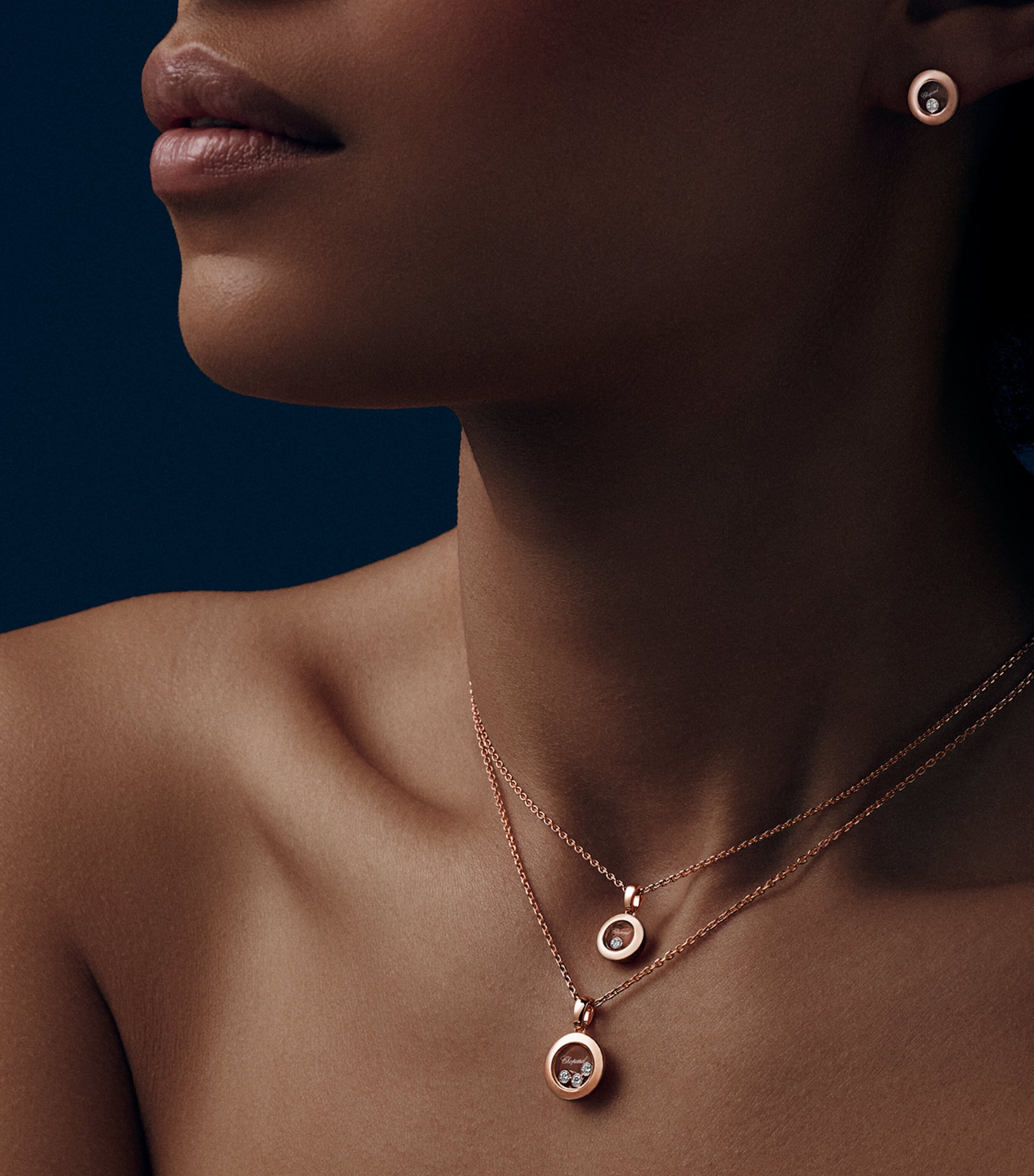 Rose Gold and Diamond Happy Diamonds Icons Earrings 18K ROSE GOLD Image 2