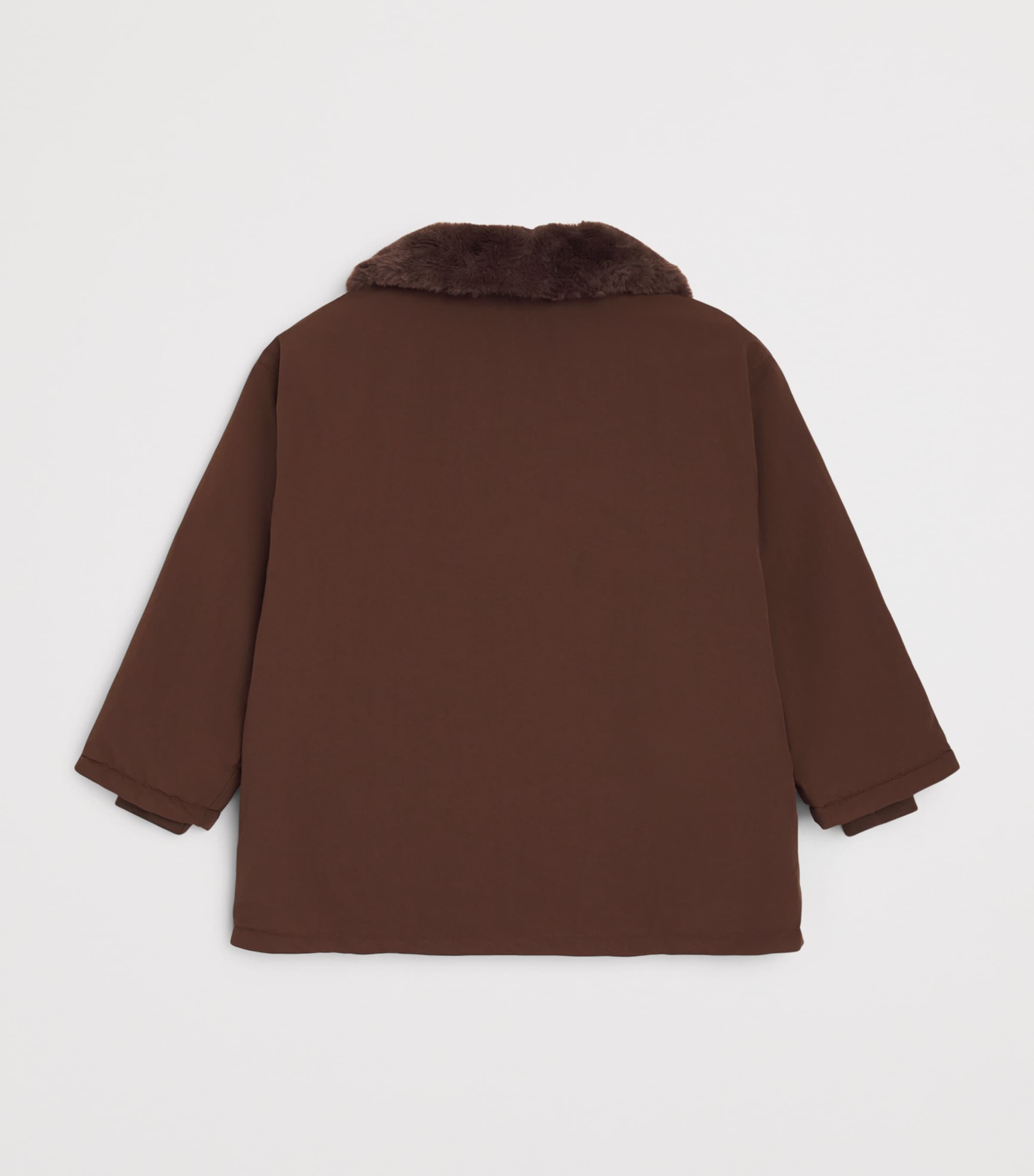 Mini Rodini Padded Parka with Faux Fur Collar (3-11 Years) Brown Image 2