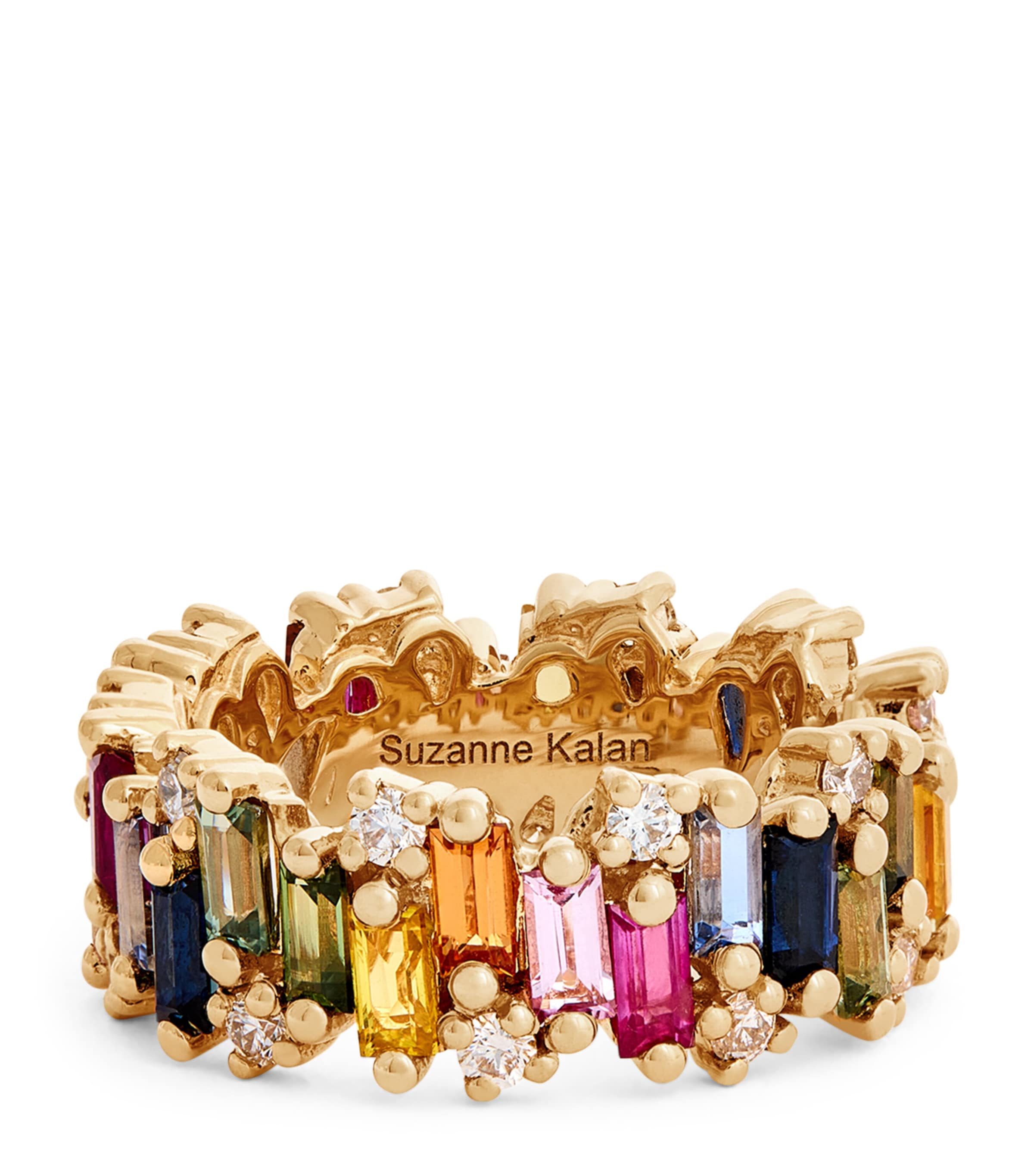 Suzanne Kalan Yellow Gold, Diamond And Sapphire Shimmer Audrey Ring In Gold