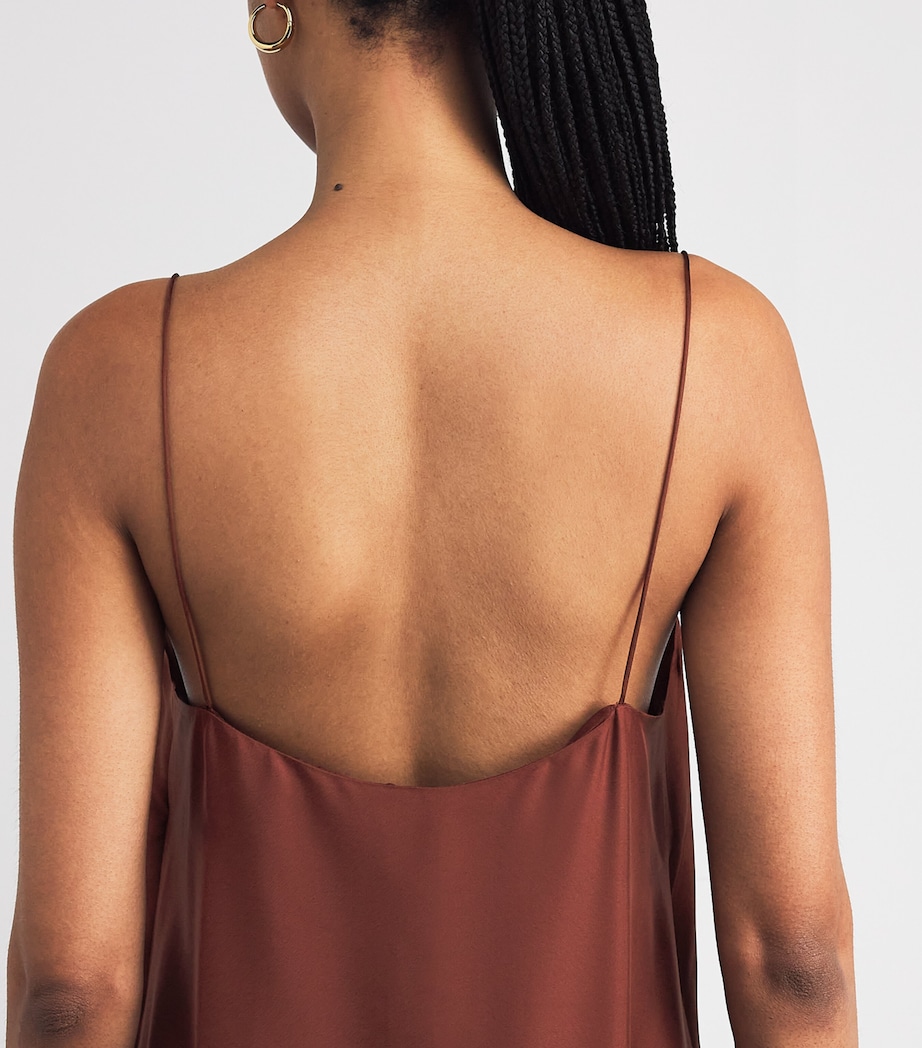Silk Twill Slip Maxi Dress BRICK Image 6
