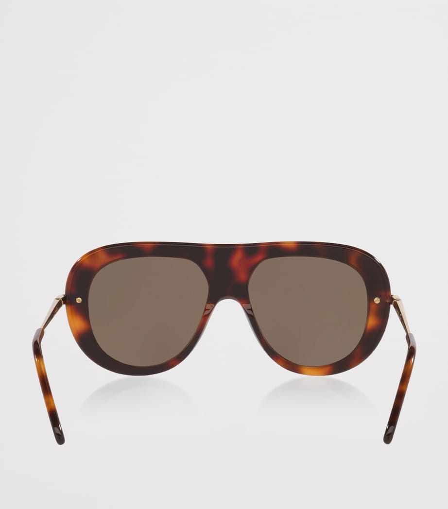 LOEWE Tortoiseshell Slim Pilot Sunglasses Brown Image 4