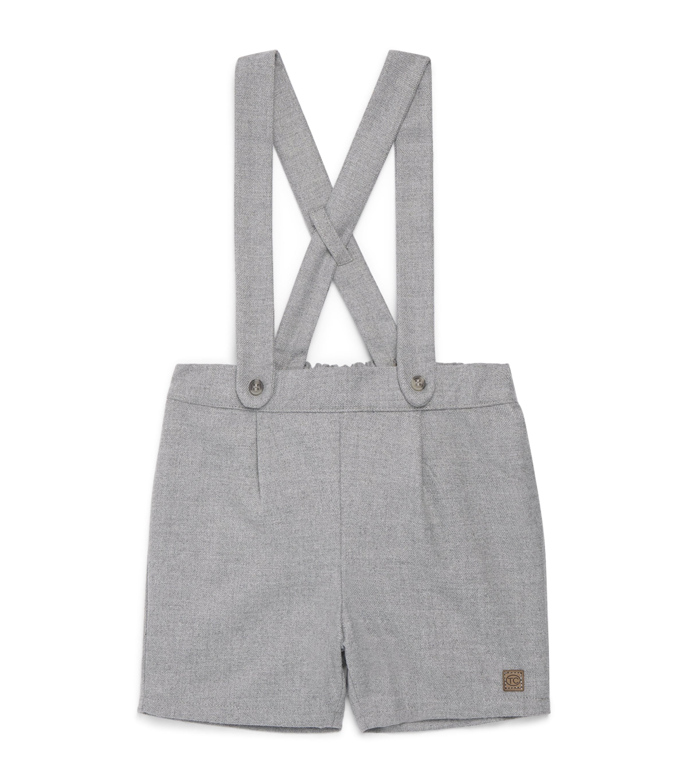Tartine et Chocolat Logo Patch Dungarees (3-36 Months) Moyen Chiné Image 1