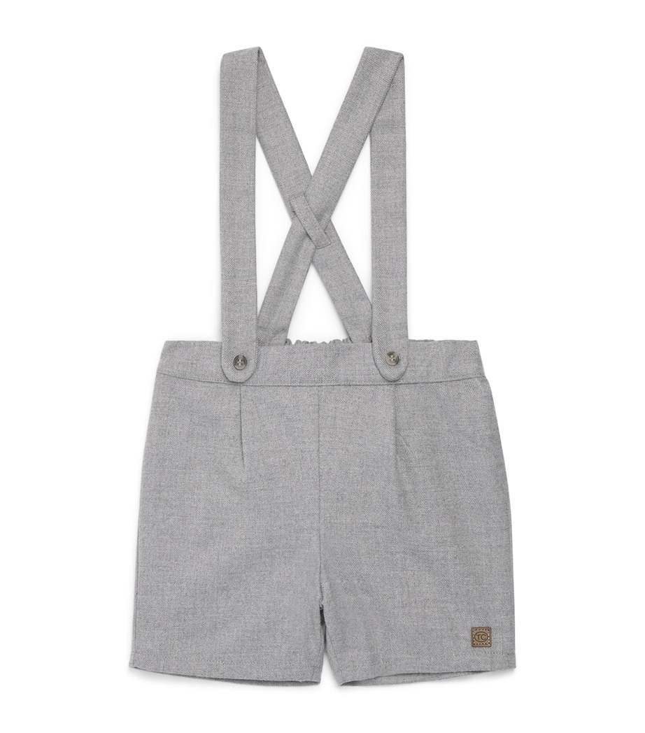 Tartine et Chocolat Logo Patch Dungarees (3-36 Months) Moyen Chiné Image 1