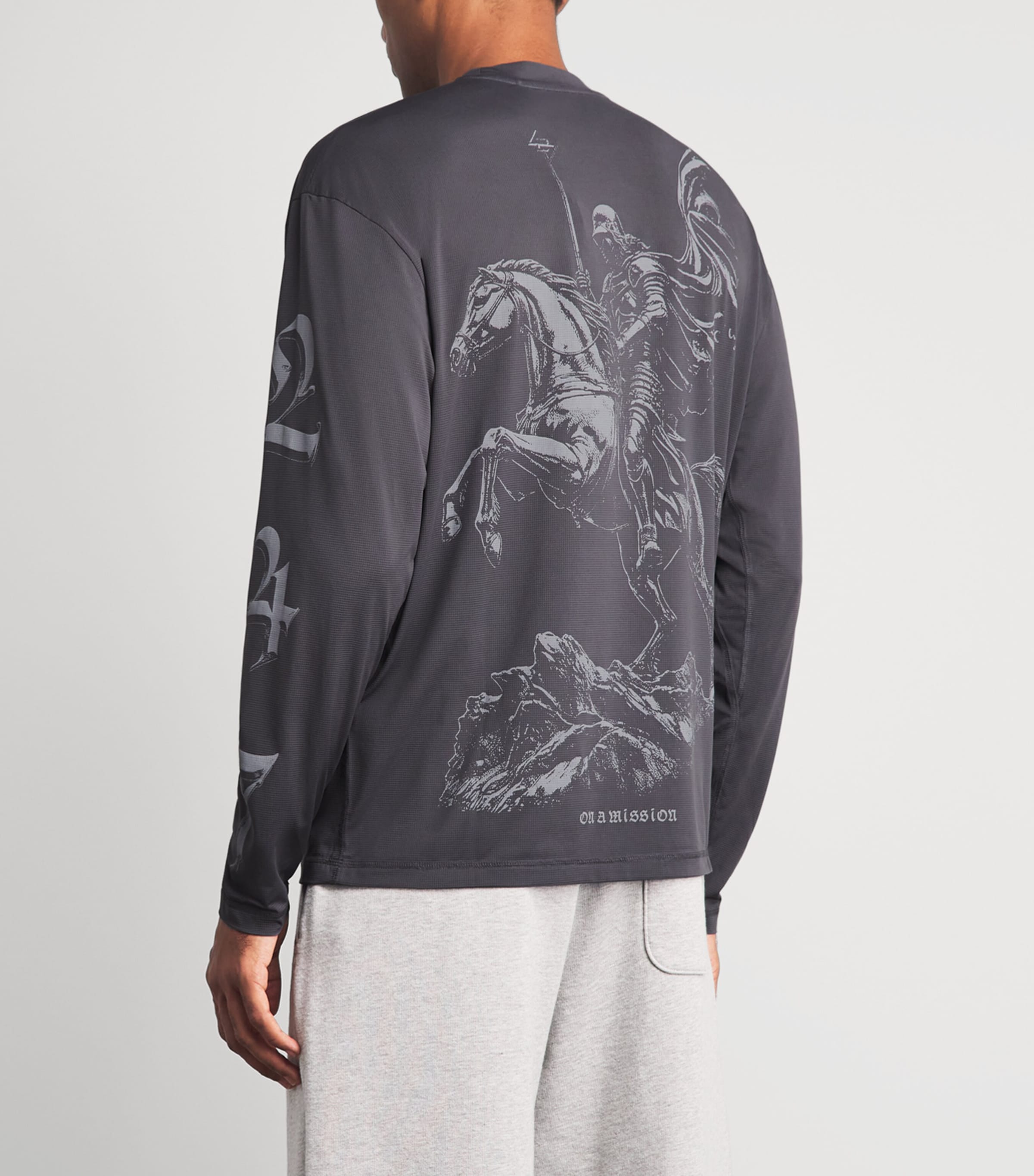 Represent 247 Grey Mesh Noble Long-Sleeve T-Shirt | Harrods US