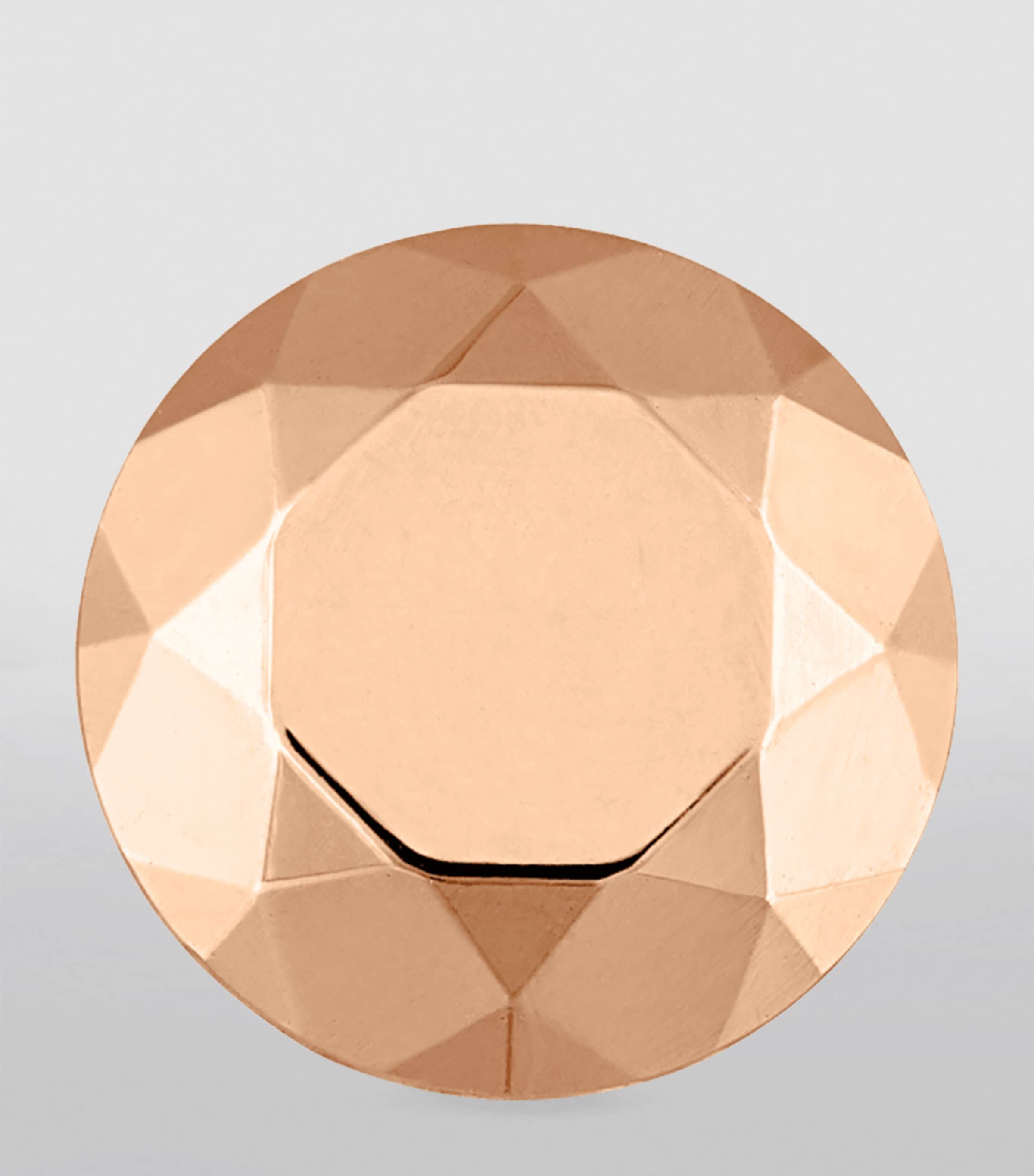 Faceted Round Threaded Stud Earring ROSE GOLD Image 2