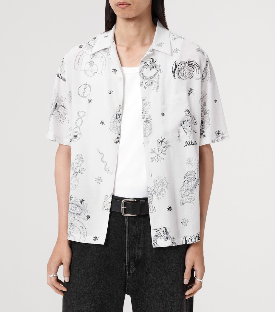 AllSaints Mens Printed Terra Shirt Ecru Image 3