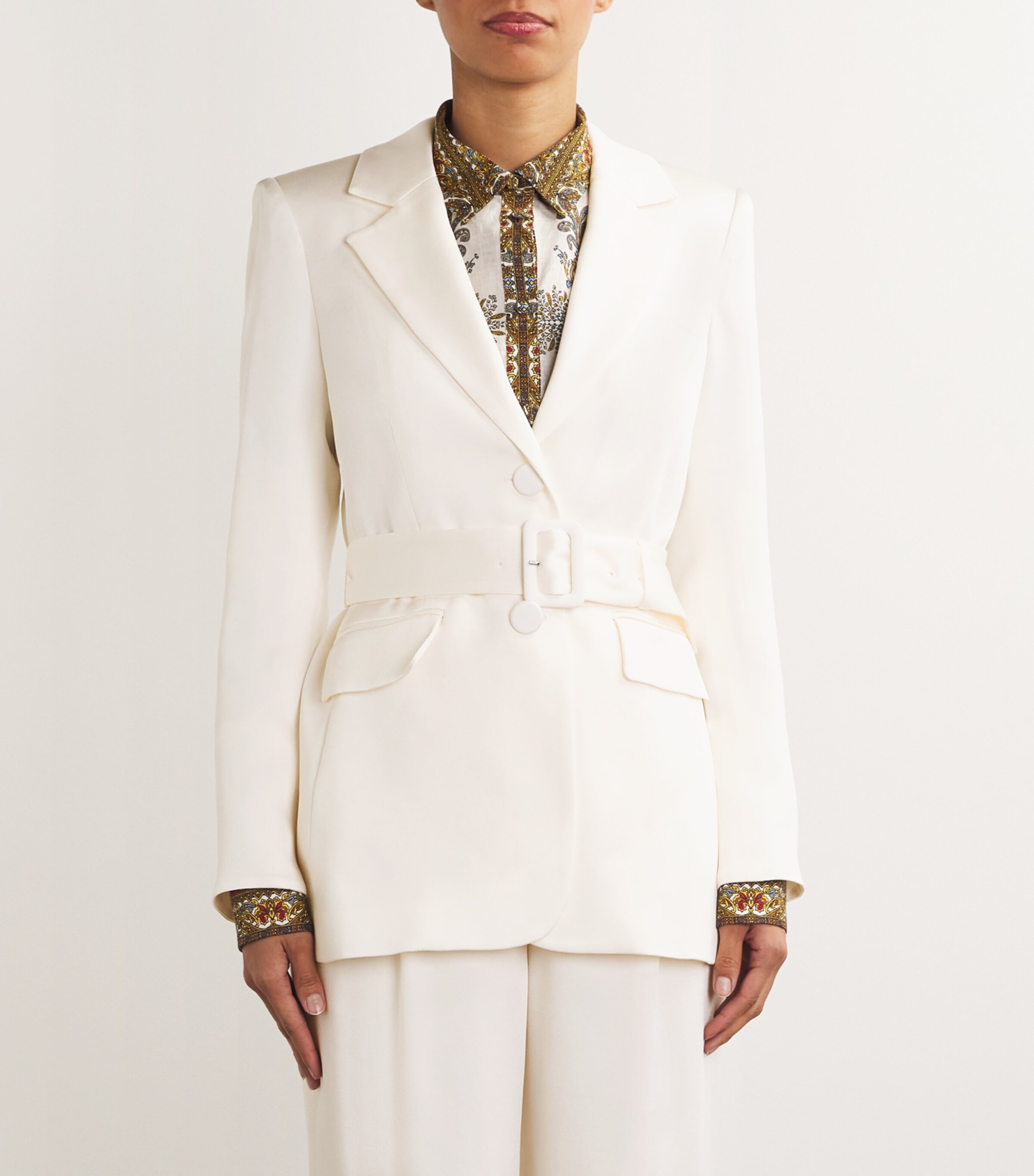 Belted Ryanne Dickey Blazer DOVE Image 3