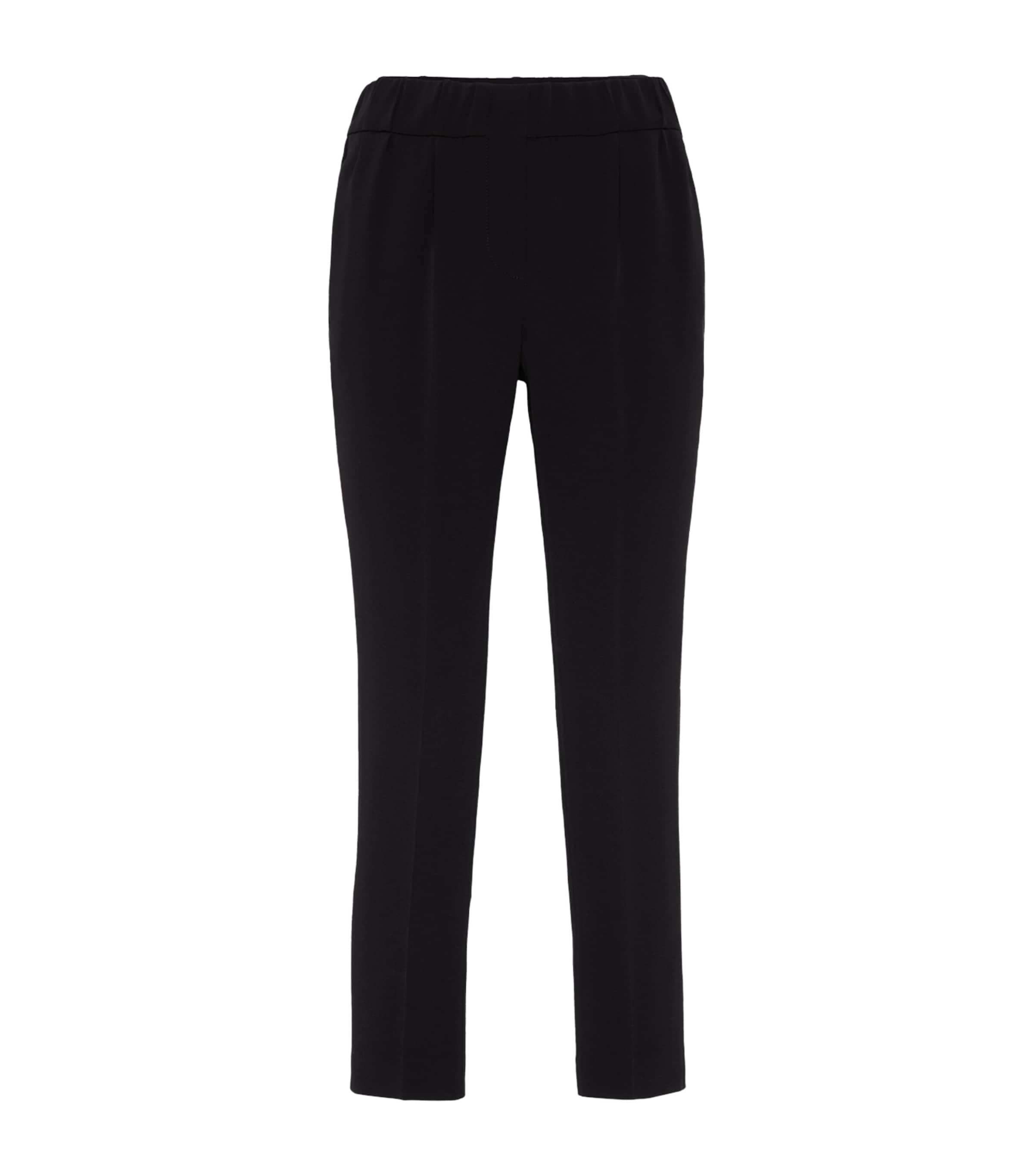 Brunello Cucinelli Crepe Cady Slim Trousers In Black