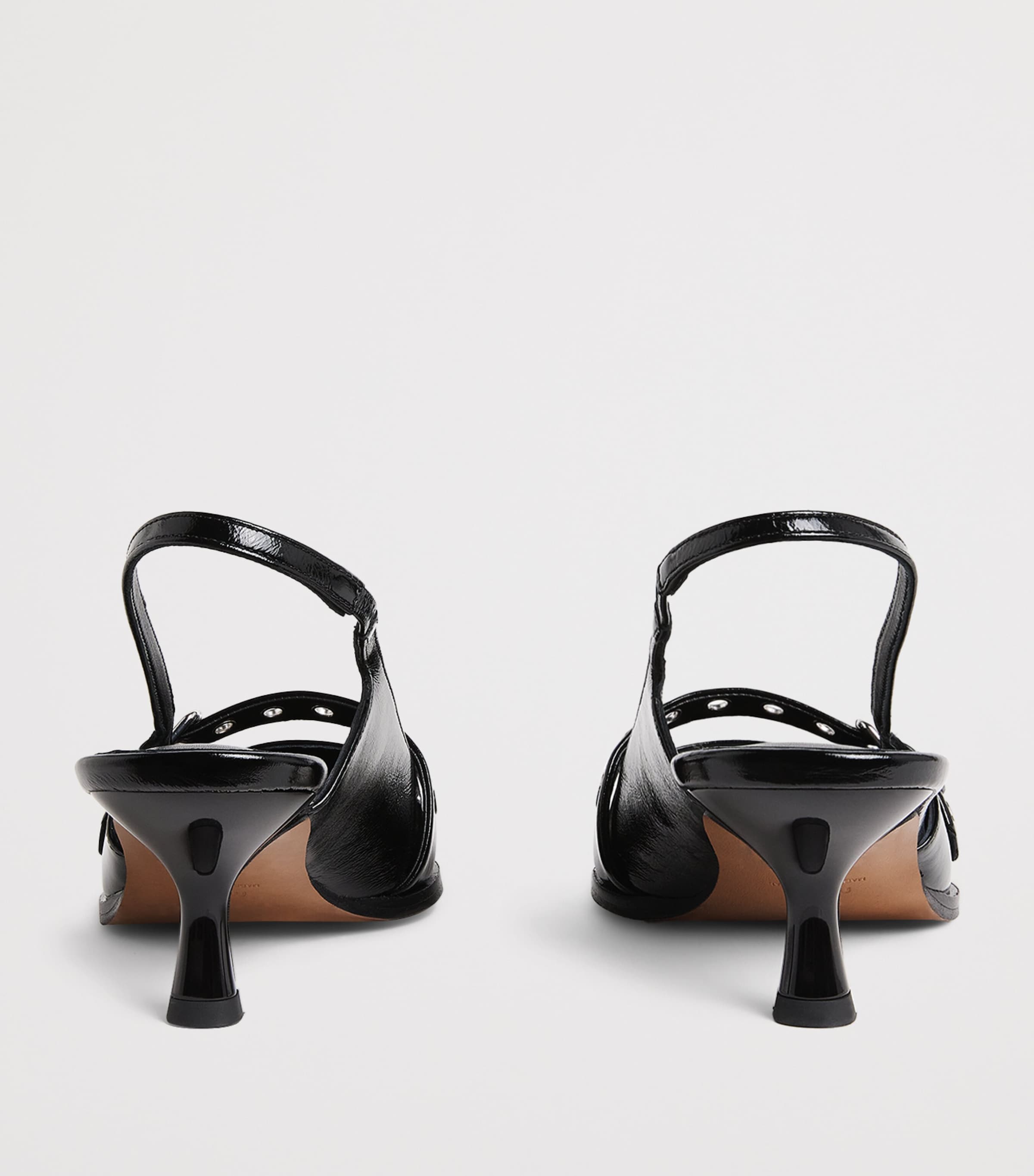 Patent Leather Buckled Pumps 30 BLACK Image 4