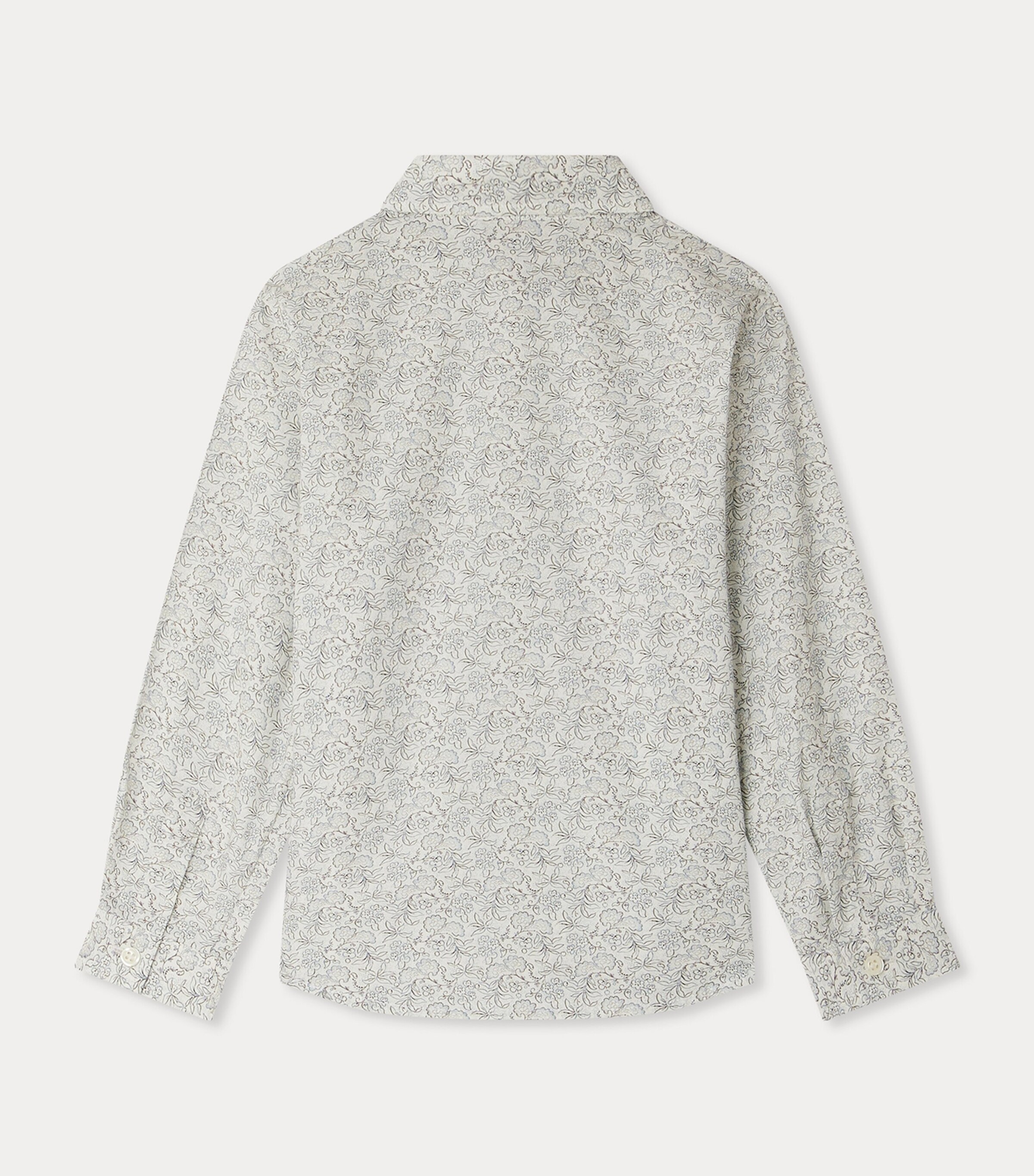 Organic Cotton Printed Shirt (4-14 Years) FL BLEU GRIS Image 2