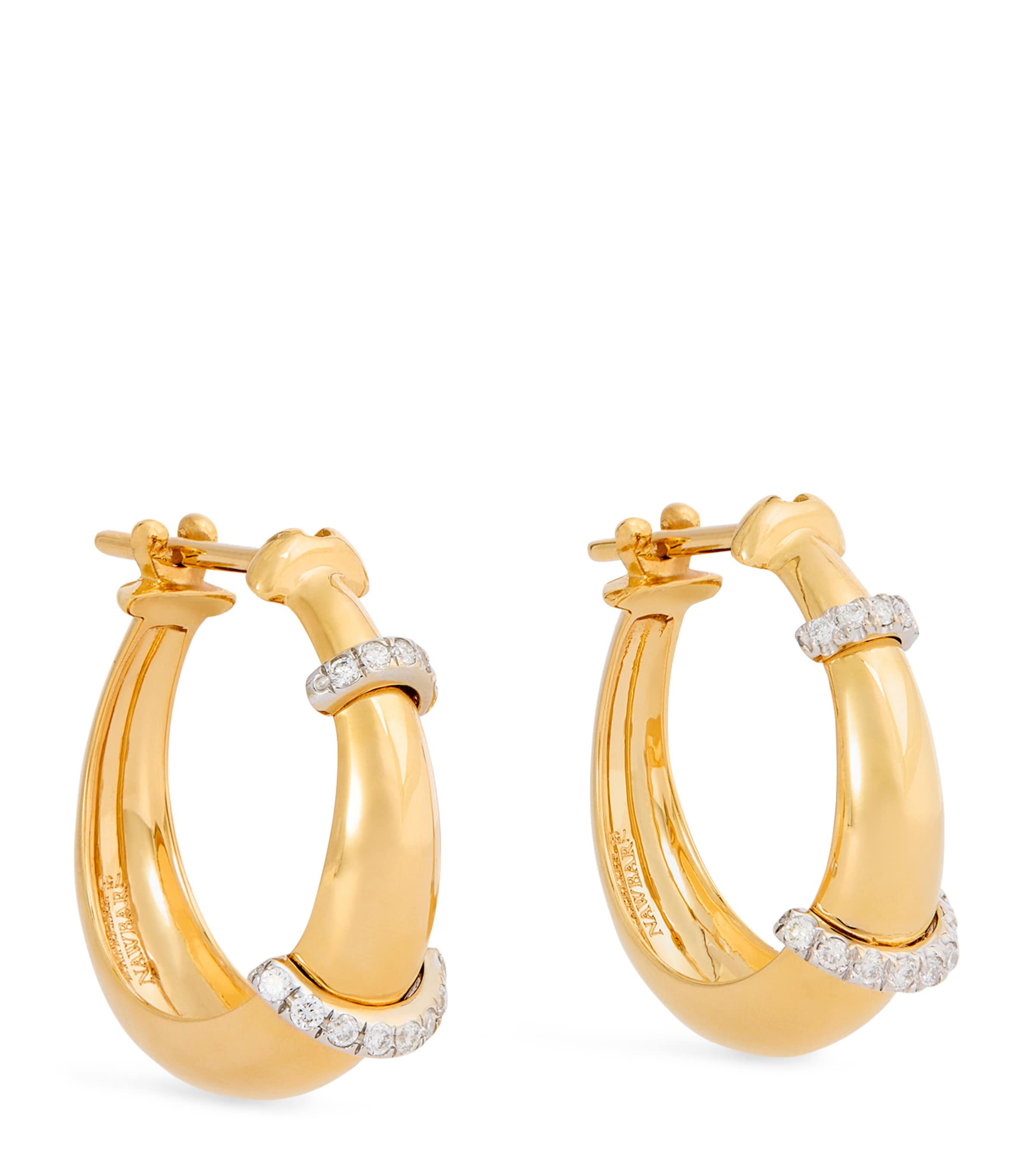 L'ATELIER NAWBAR Mixed Gold and Diamond Buoy Lot N*91 Earrings Yellow Gold Image 1