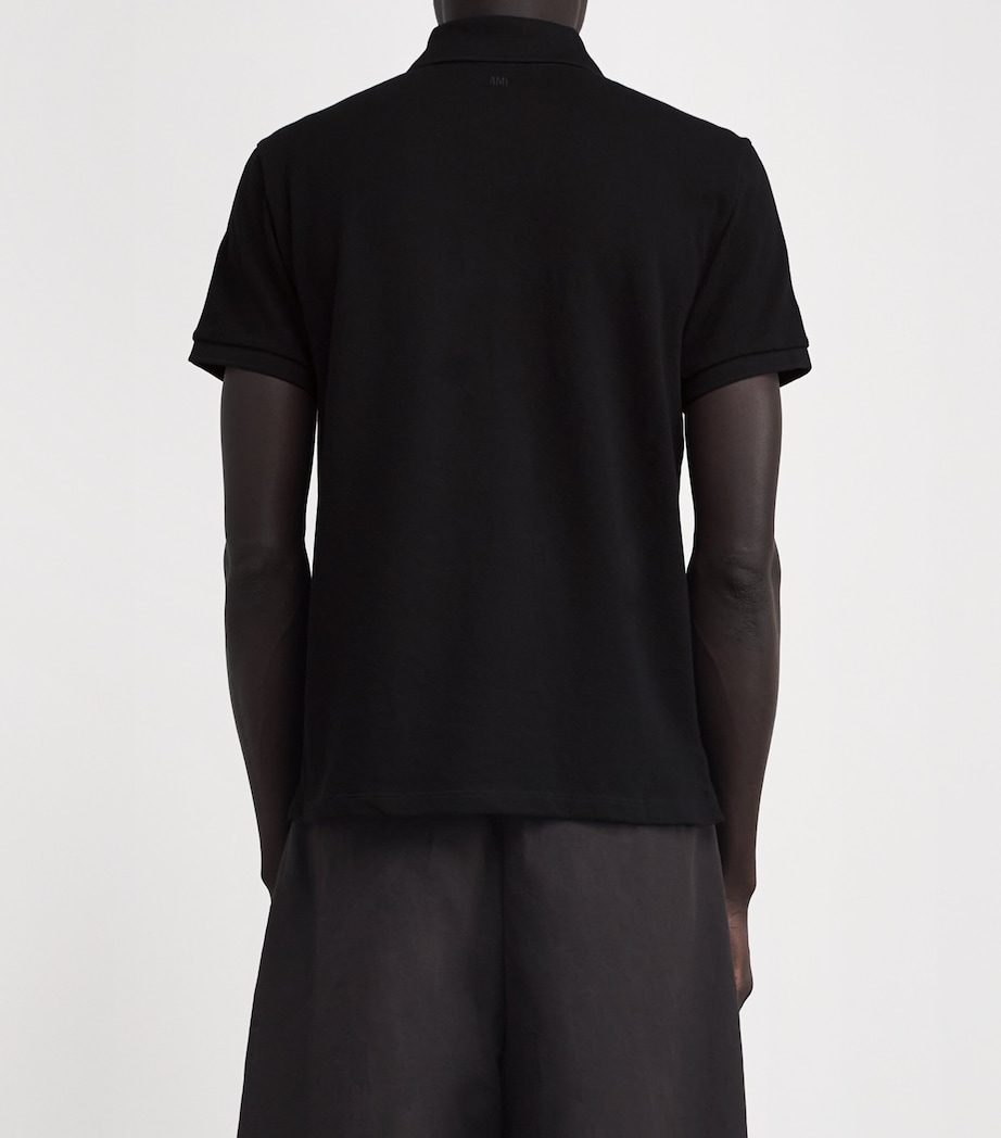 Organic Cotton Ami de Coeur Polo Shirt 001 NOIR Image 4