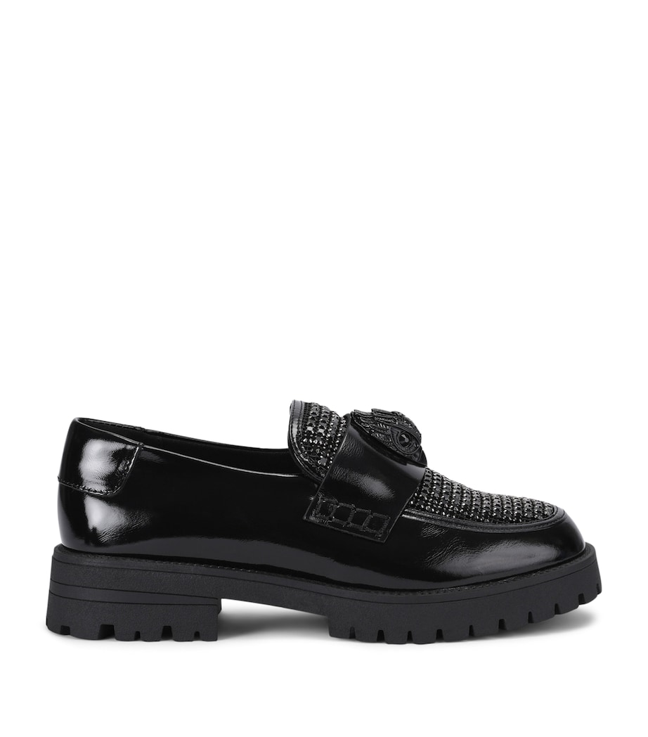 Kurt Geiger London Leather Embellished Eagle Loafers Black Image 1