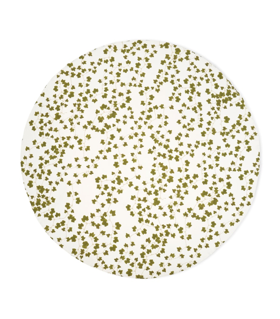 Linen Ivy Round Tablecloth GREEN Image 1