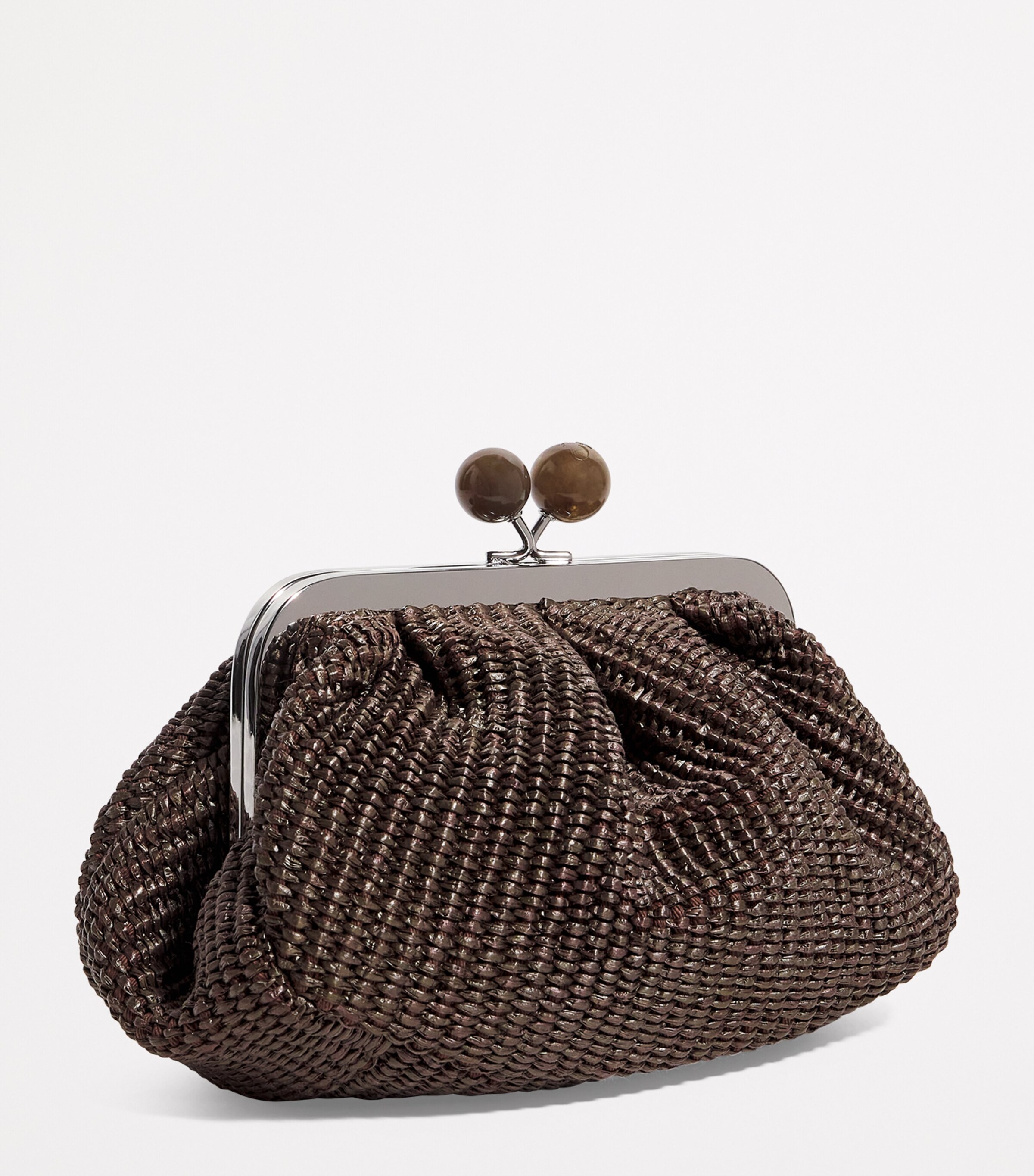 Small Raffia-Effect Pasticcino Bag DARK BOWN Image 3