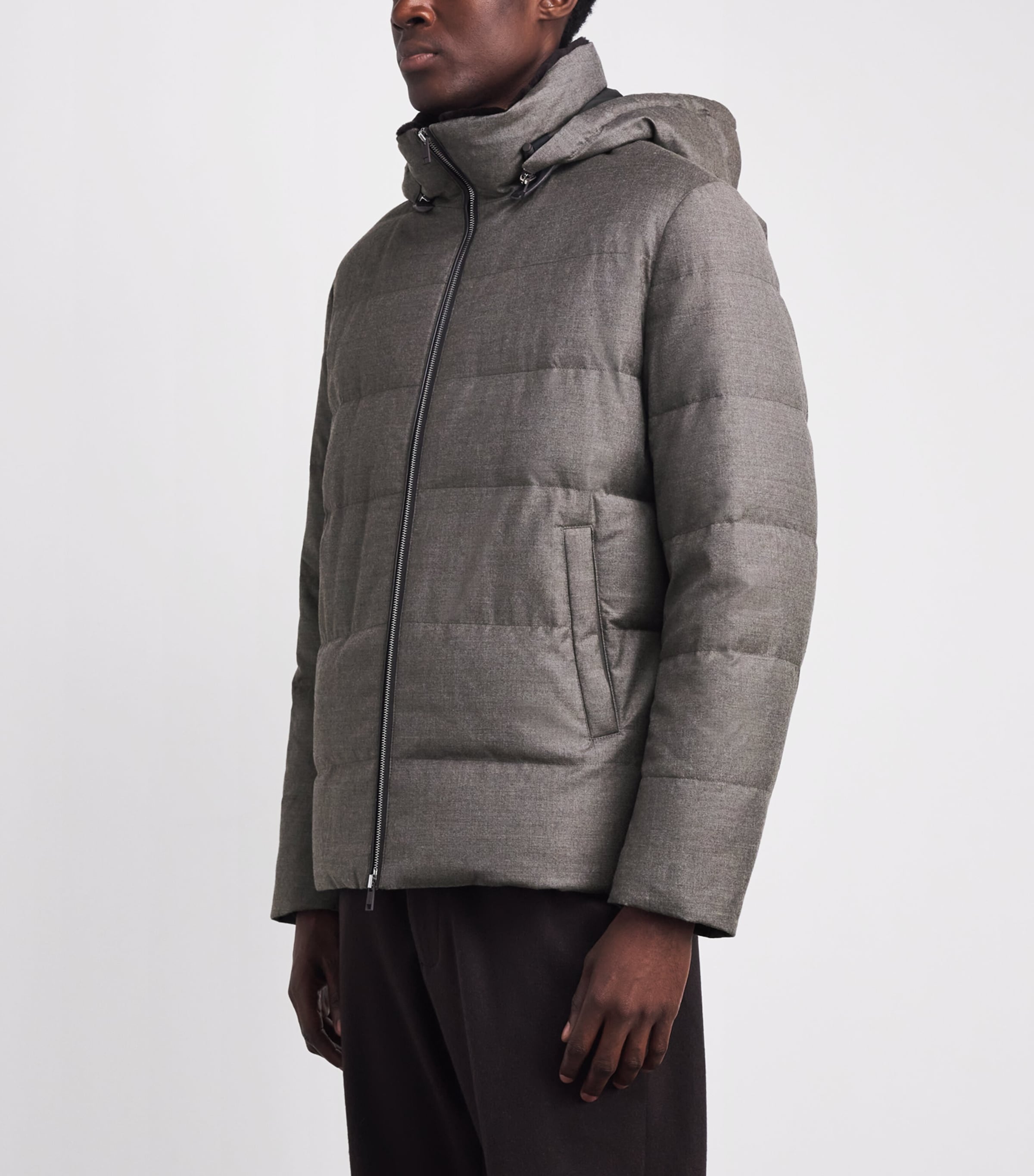 Yves Salomon Mens Down Wool-Silk Hooded Parka Roche Image 4