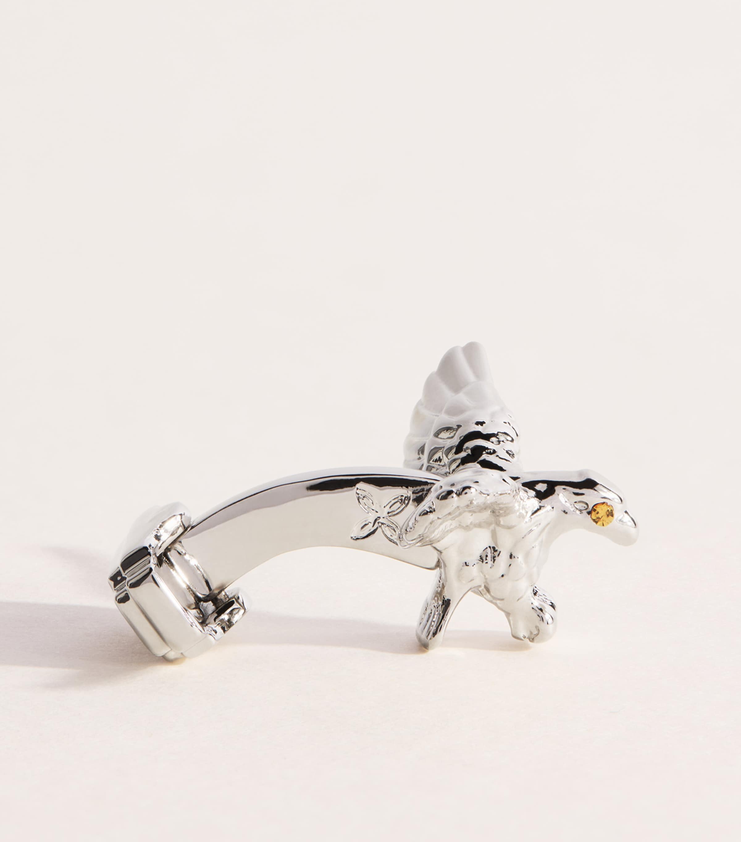 Tateossian Thompson Palladium-Plated Eagle Cufflinks Brown Image 4