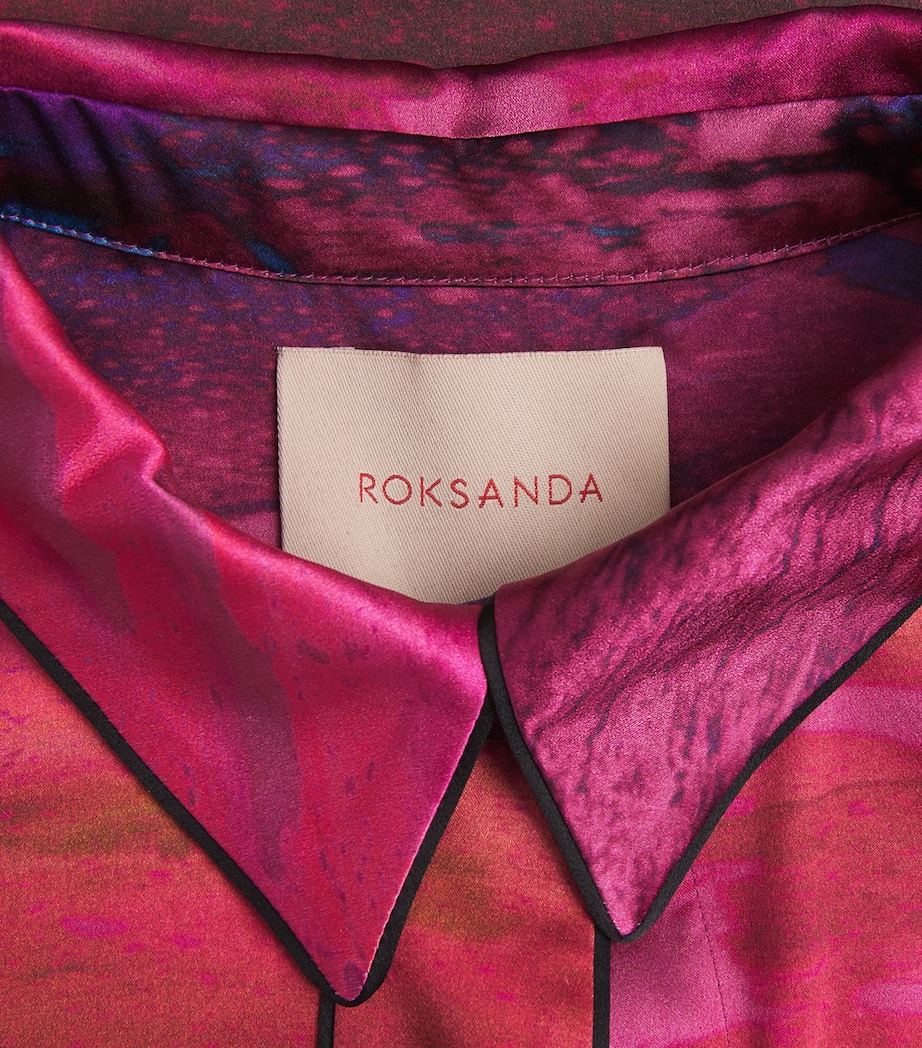 Roksanda Womens Silk Printed Leonara Shirt Brush Cassis/fushcia Image 6