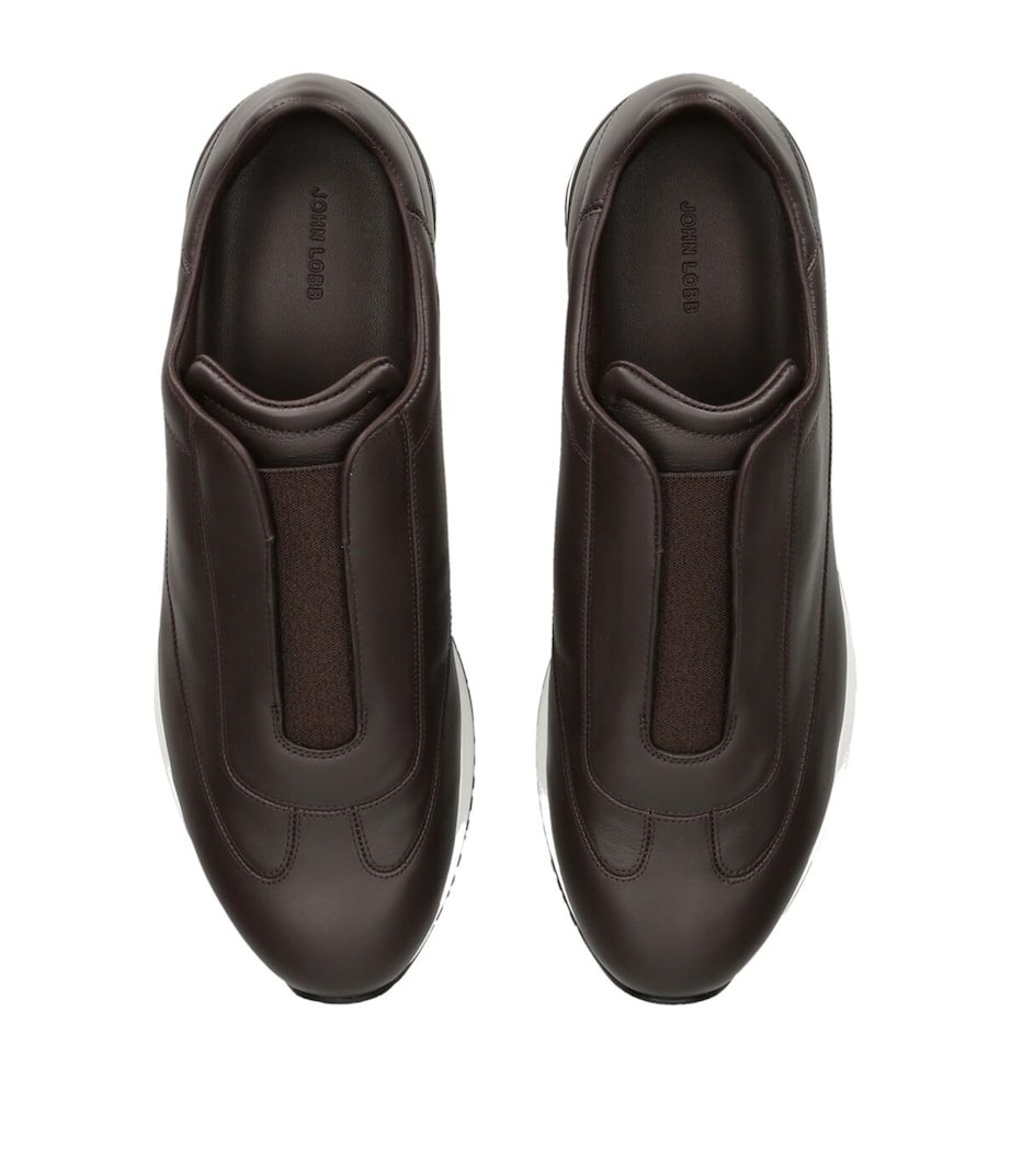 Leather Lift Slip-On Sneakers DARK BROWN Image 4