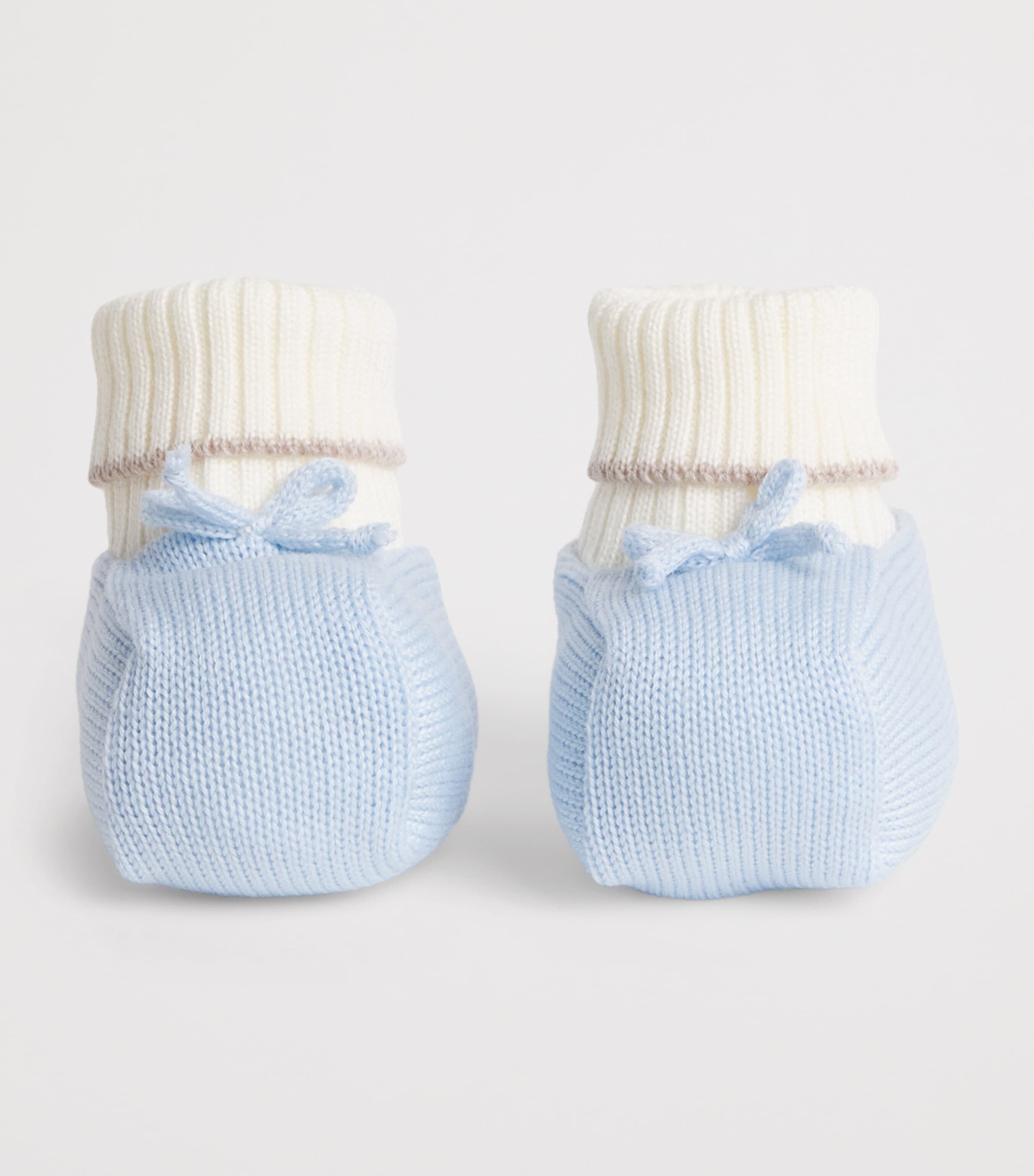 Bimbalo Wool Bow Booties Off White/blue Image 2