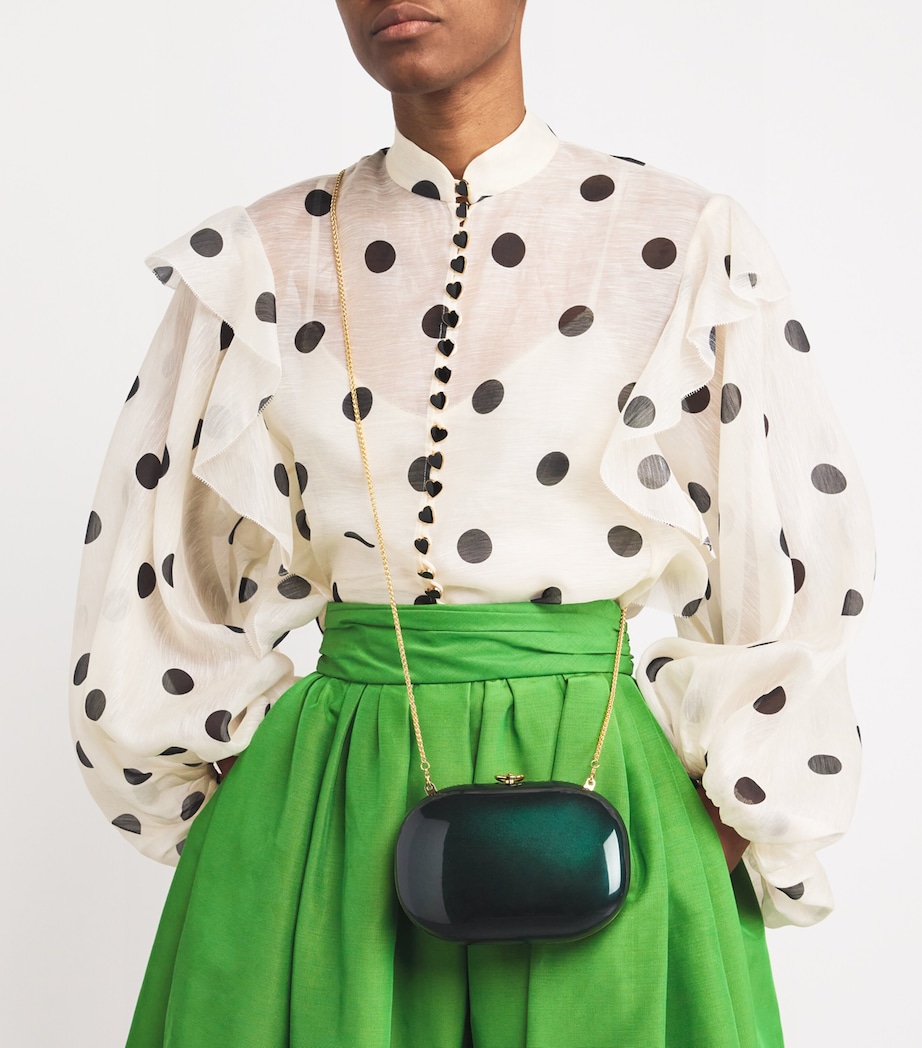 Oval Elina Clutch Bag BRITISH RACING GREEN Image 5