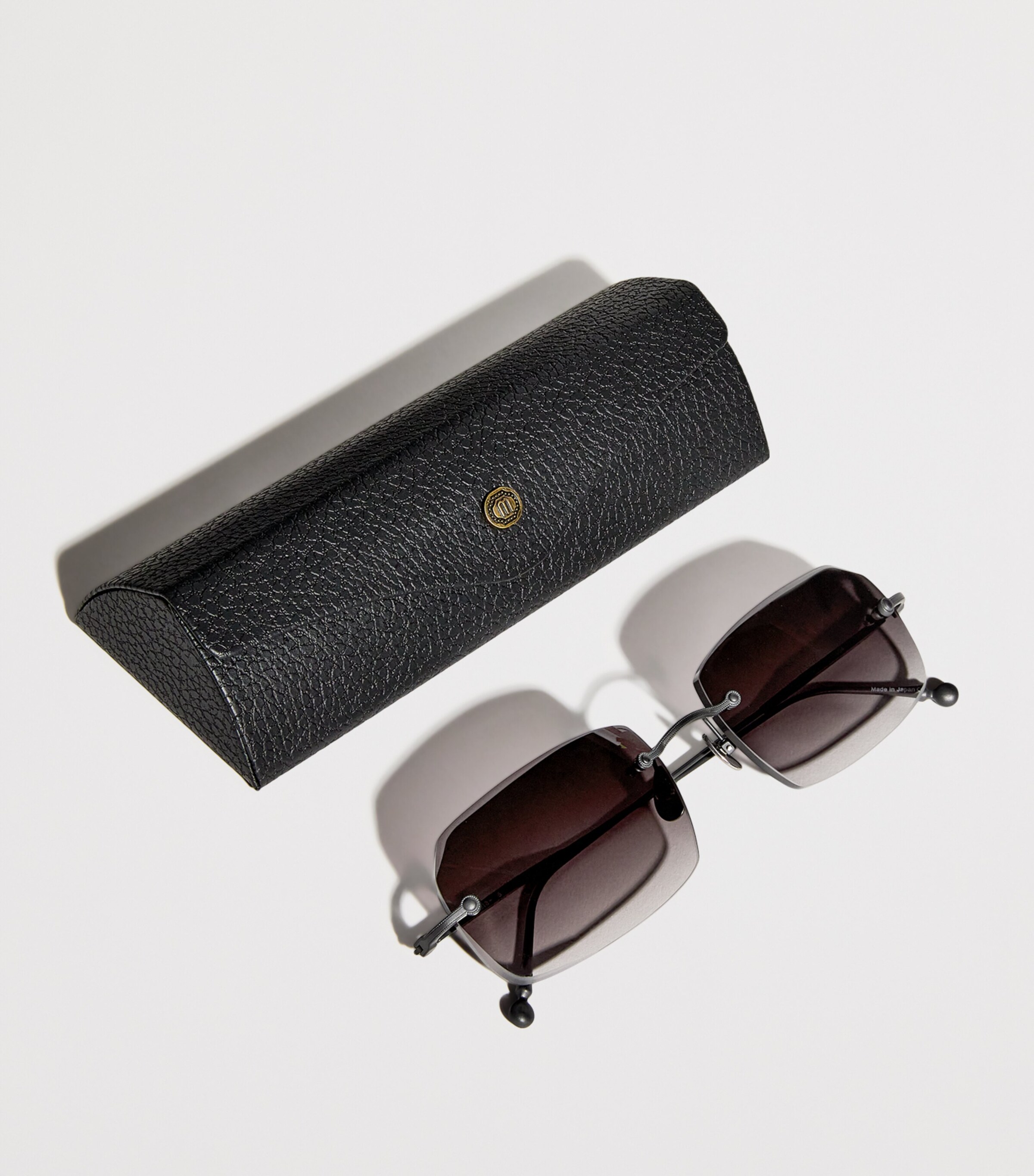 Rectangular Rimless Sunglasses M5004 MATTE BLACK Image 4