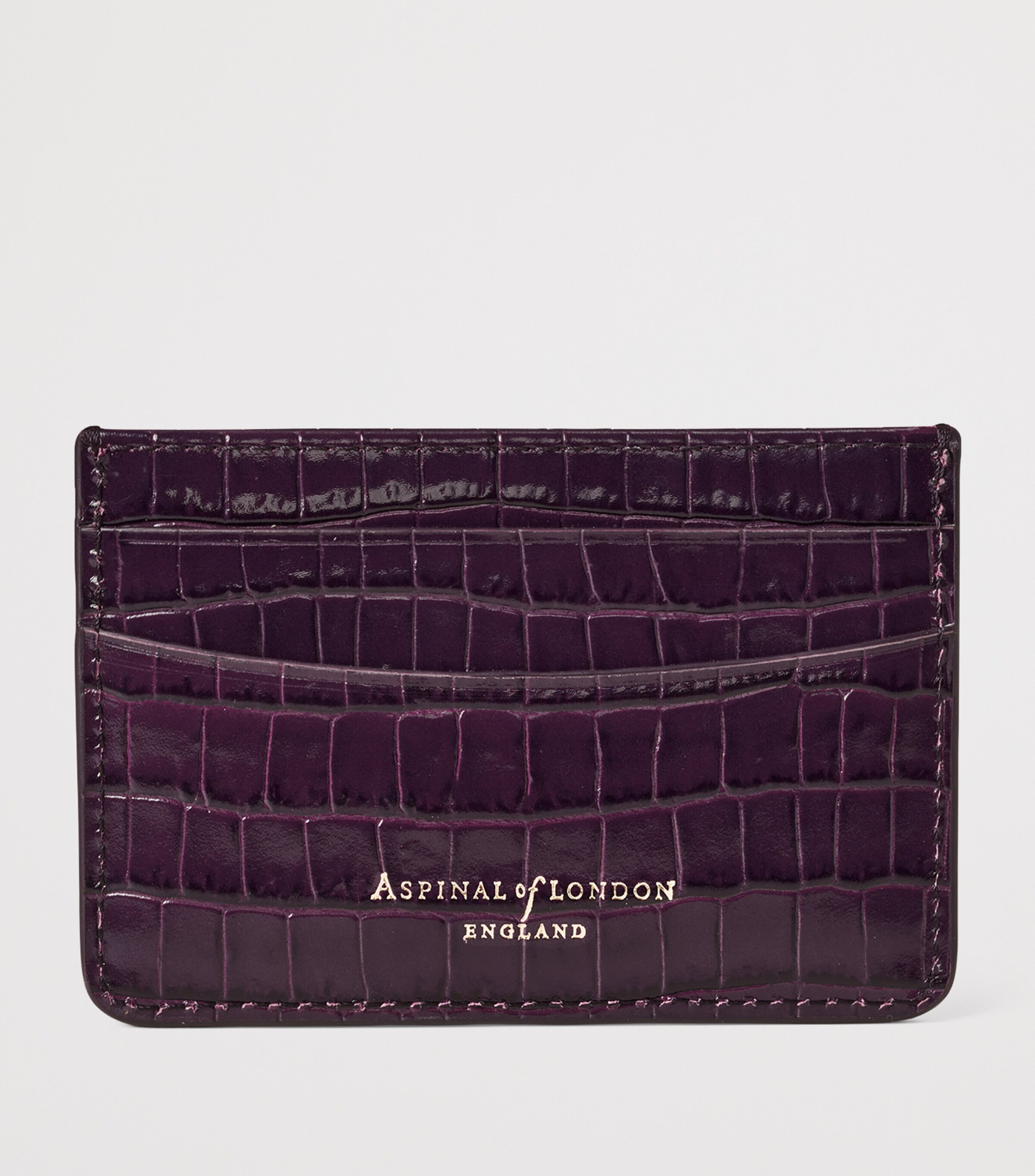 Leather Croc-Embossed Slim Card Holder FIG Image 2