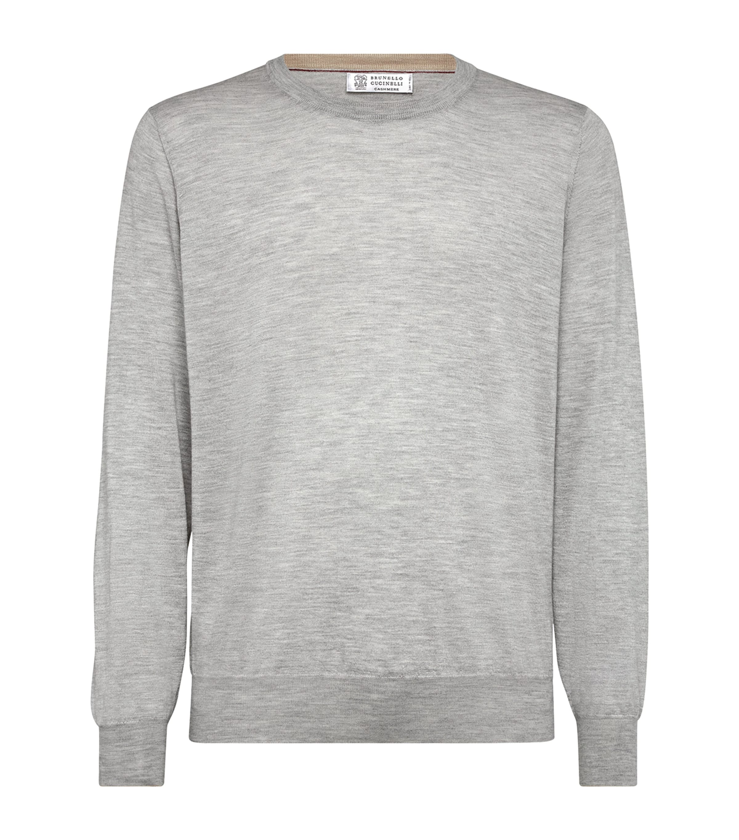 Brunello Cucinelli Grey Cotton Sweater In Gray