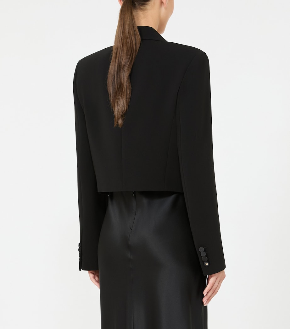 Max Mara Womens Cropped Tuxedo Jacket Black Image 3