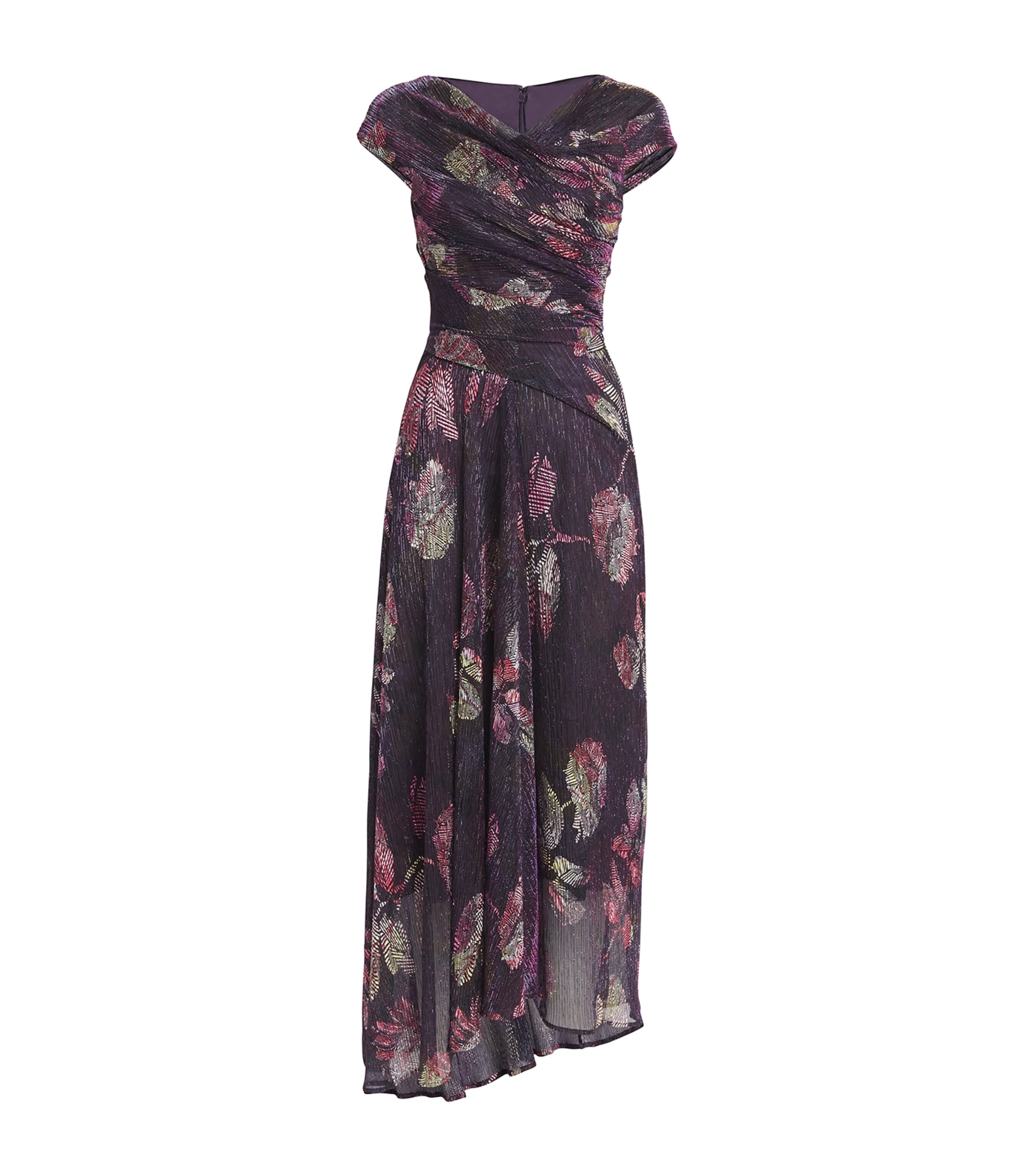 Talbot Runhof Floral Voile Midi Dress In Pink