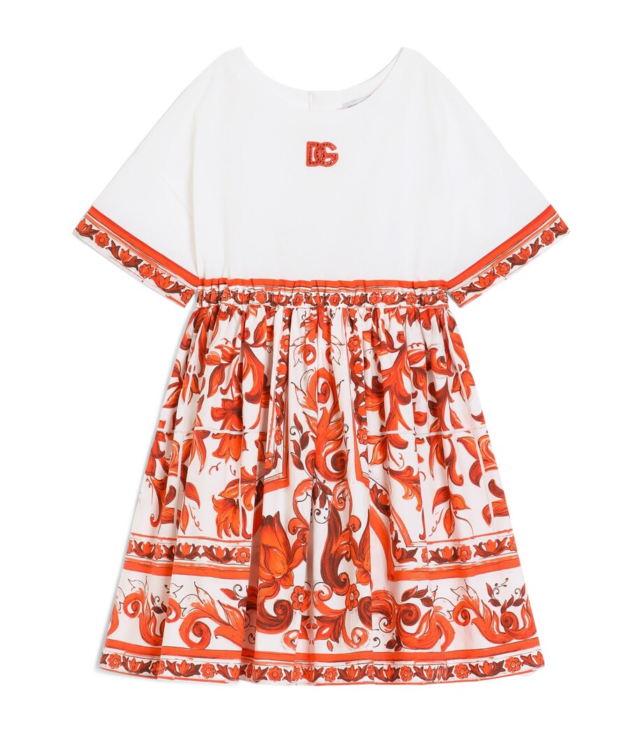 Dolce&Gabbana Kids Majolica Print T-Shirt Dress (8-12+ Years) Combined Colou Image 1