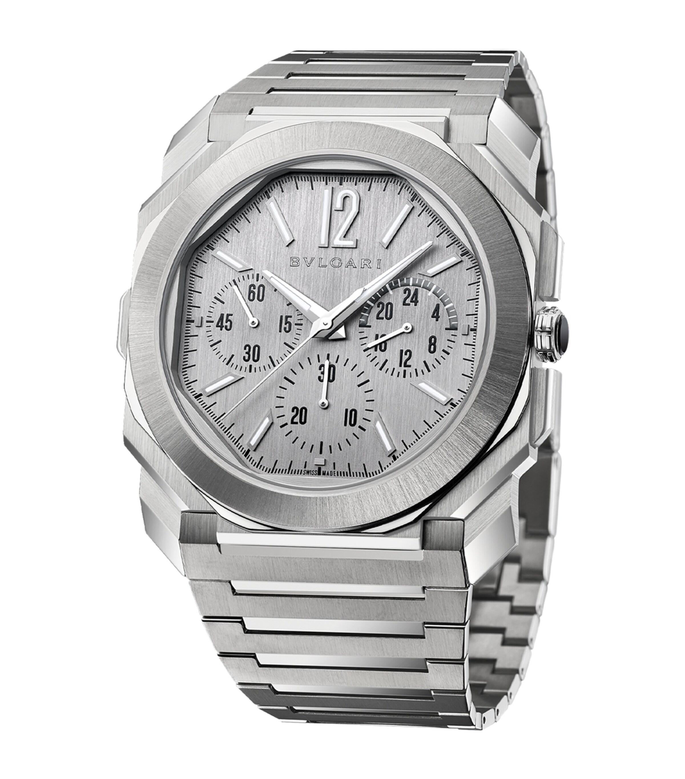 Stainless Steel Octo Finissimo Chronograph GMT Watch 43mm GREY Image 4
