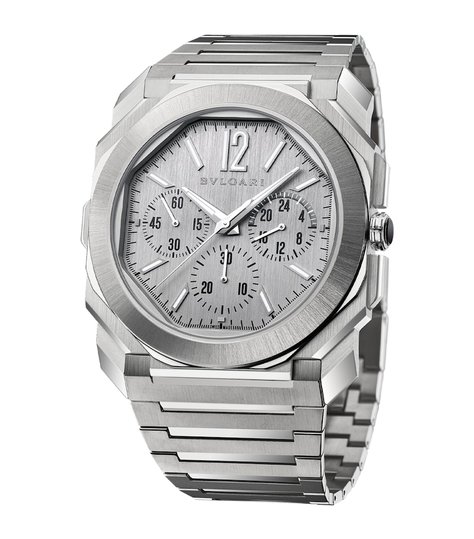Stainless Steel Octo Finissimo Chronograph GMT Watch 43mm GREY Image 4