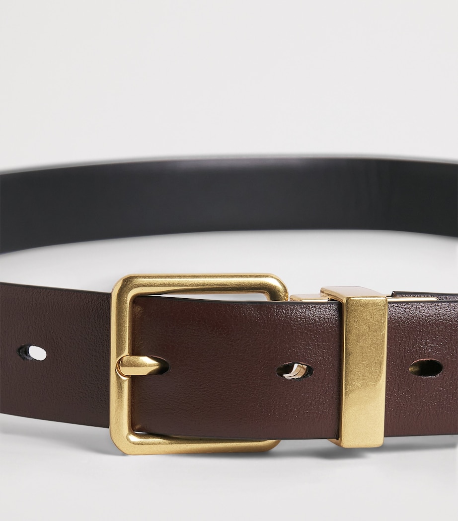 Leather Reversible Belt BLACK/DARK CINNAMON Image 4