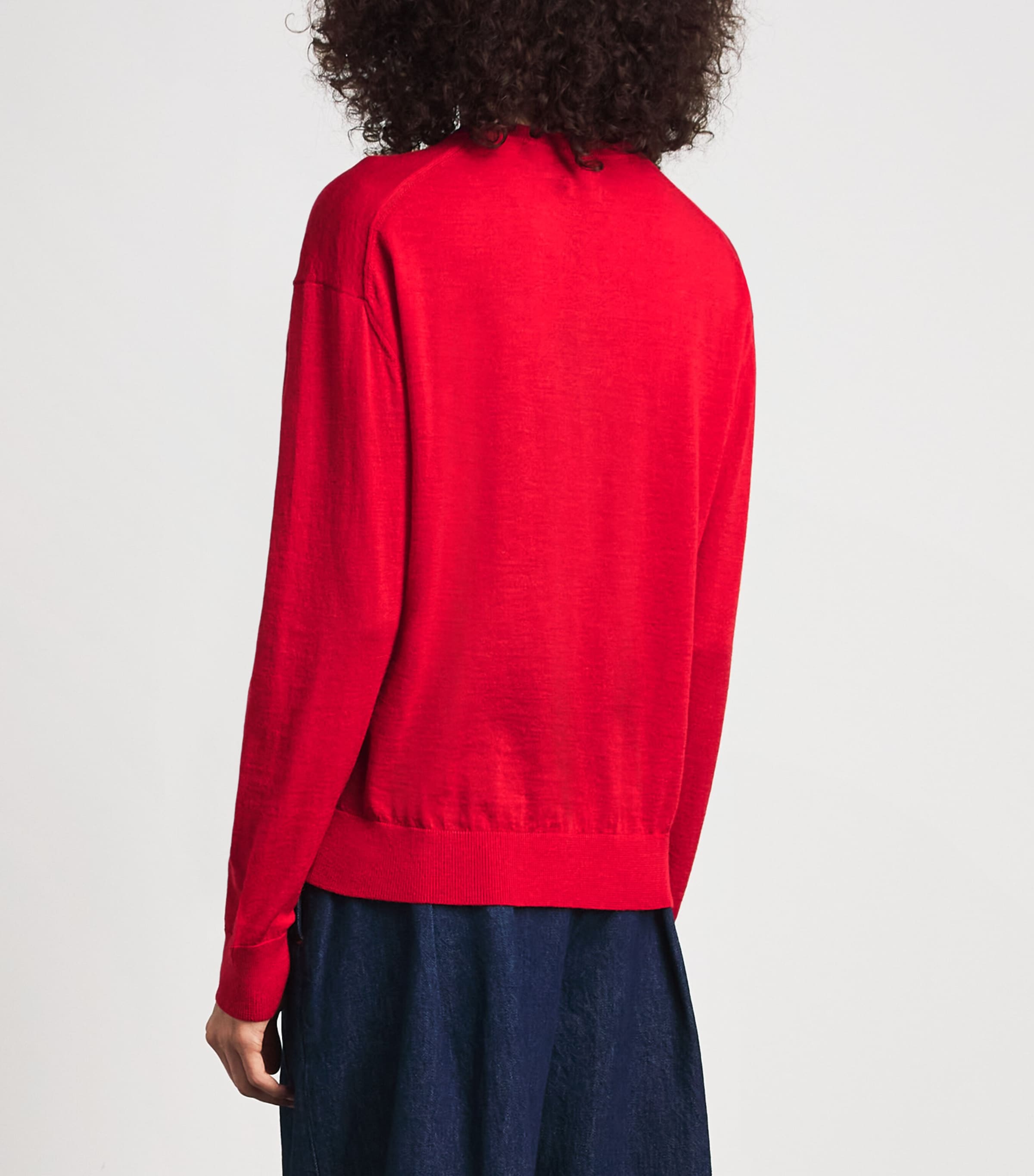 Polo Ralph Lauren Womens Wool V-Neck Sweater Flanders Red Heather Image 5
