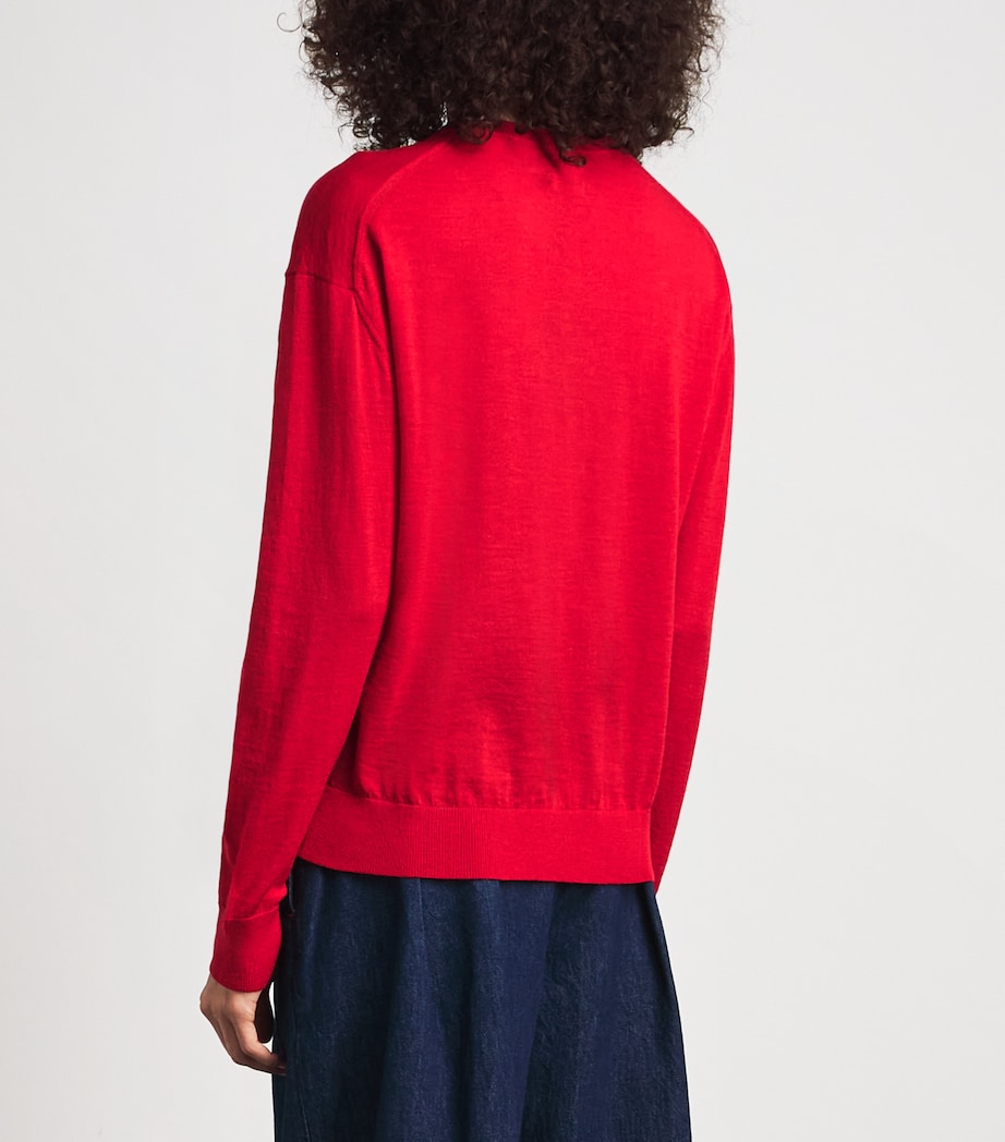 Polo Ralph Lauren Womens Wool V-Neck Sweater Flanders Red Heather Image 5