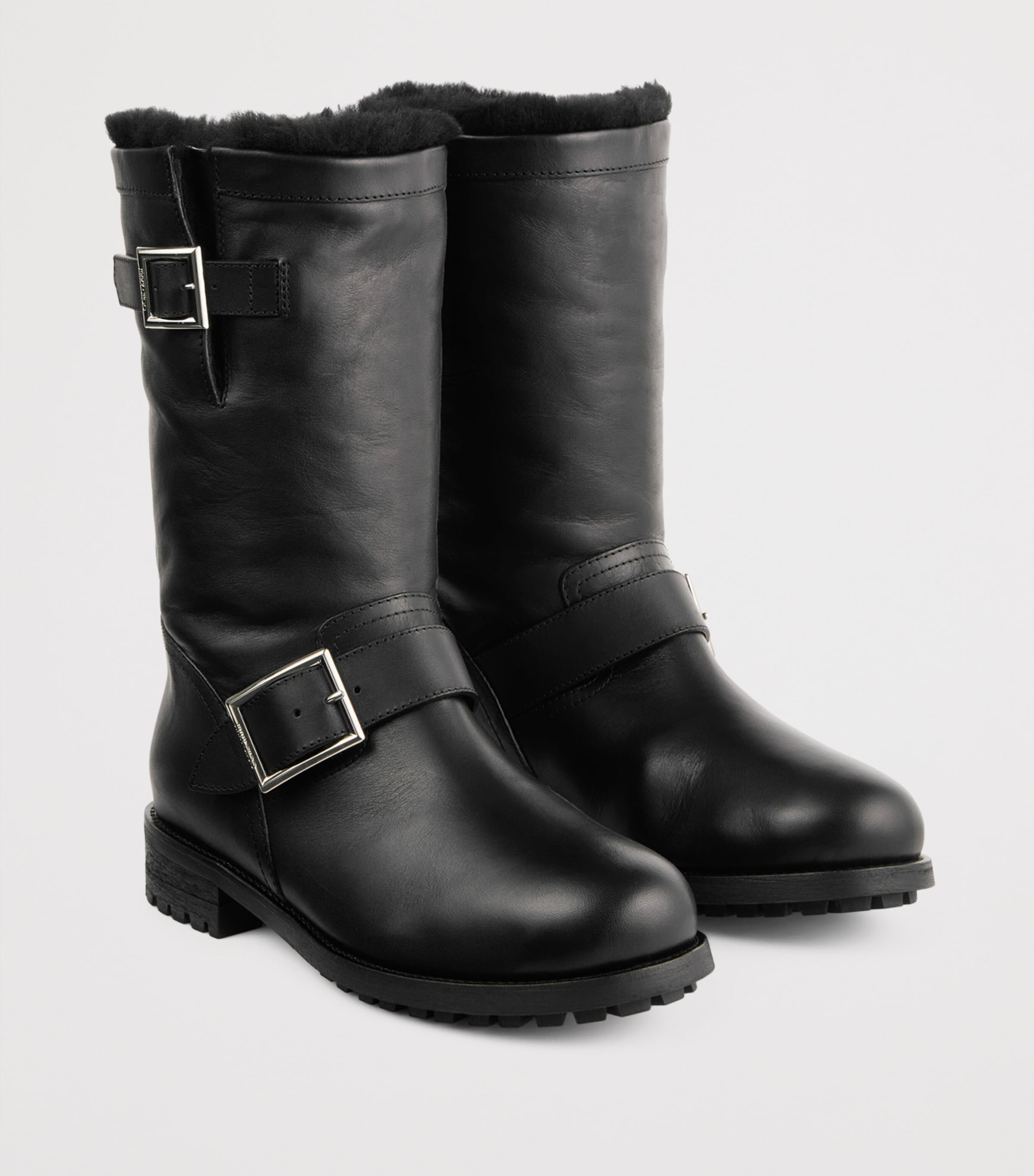 Jimmy Choo Biker Mid Leather Boots Black/black Image 2
