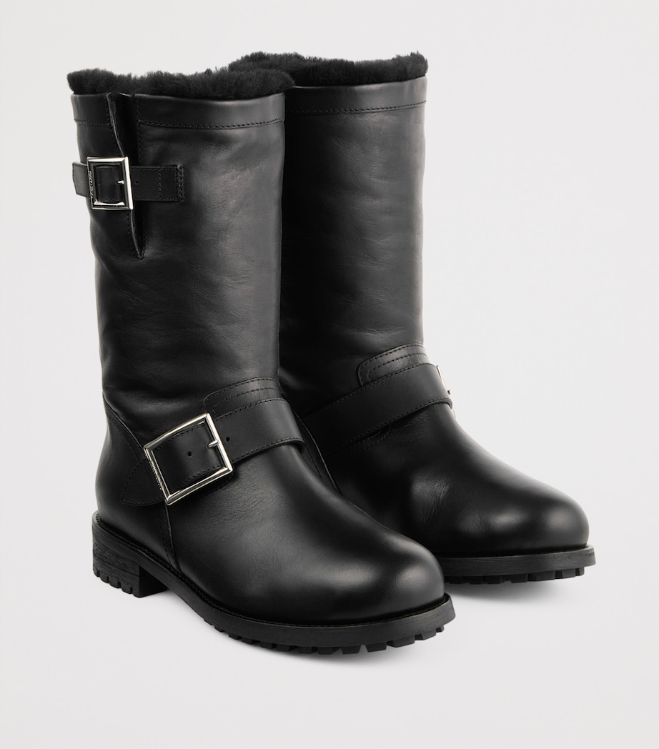 Jimmy Choo Biker Mid Leather Boots Black/black Image 2