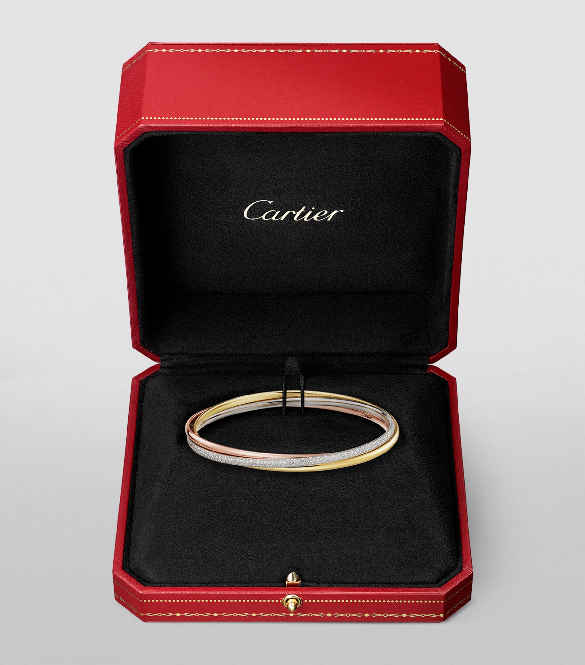 Small White, Rose, Yellow Gold and Diamond Trinity Bracelet MIXED GOLD Image 3