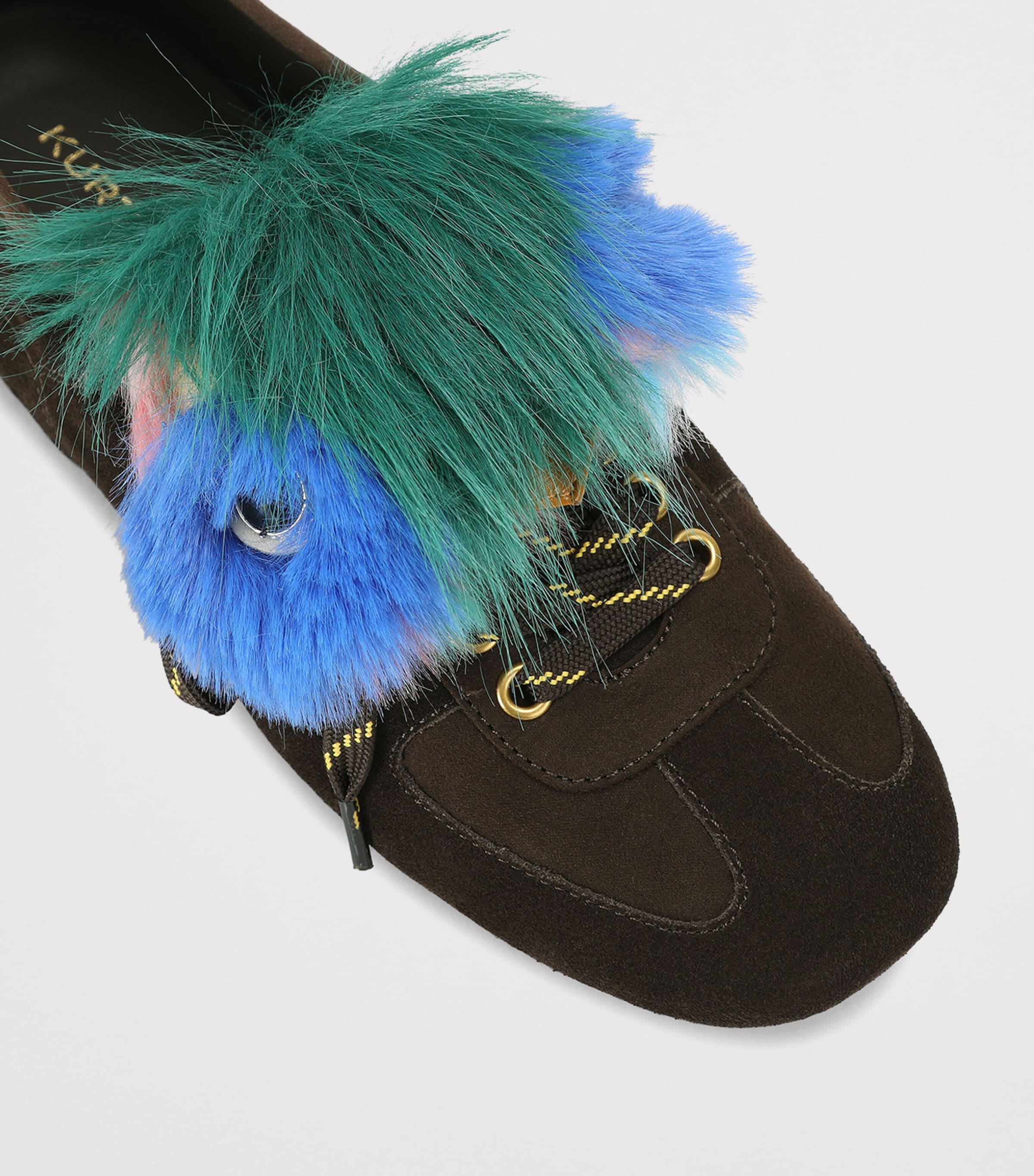 Kurt Geiger London Suede Faux-Feather Wembley Sneakers Brown/oth Image 2