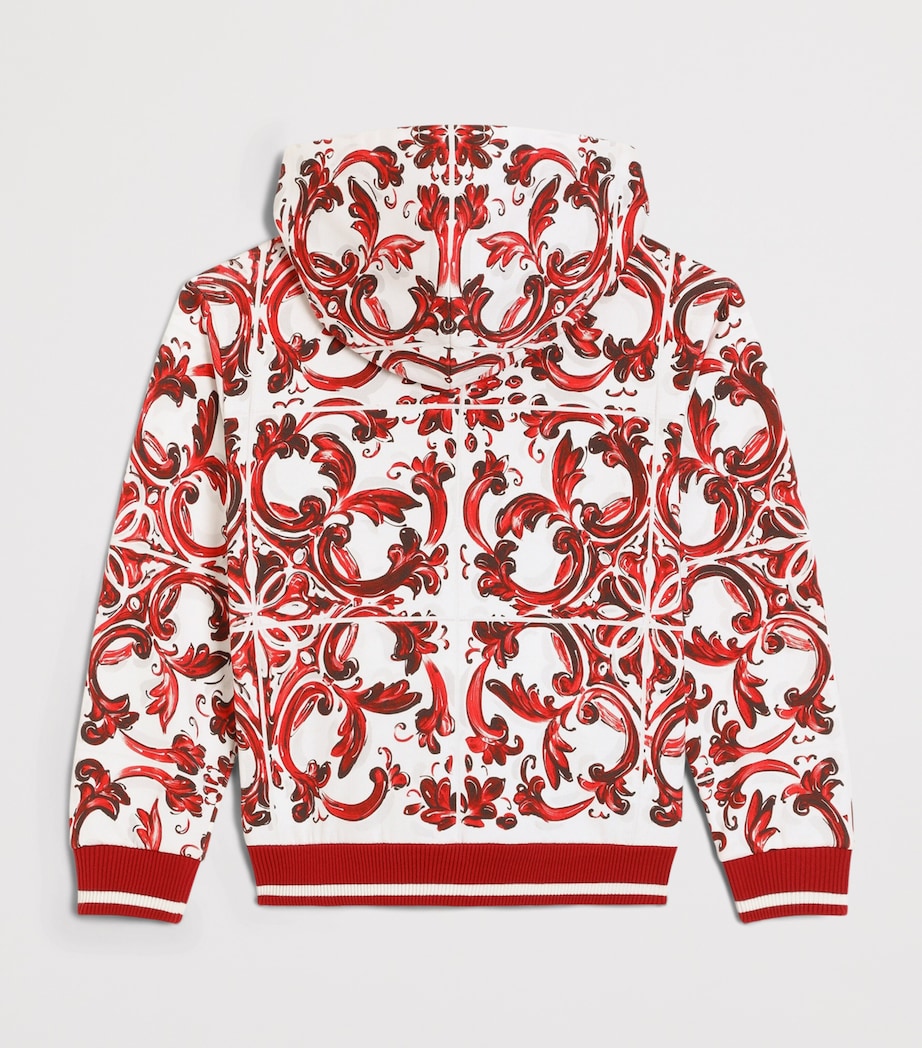 Dolce&Gabbana Kids Majolica Print Hoodie (8-14 Years) Maiolica Ru Image 2