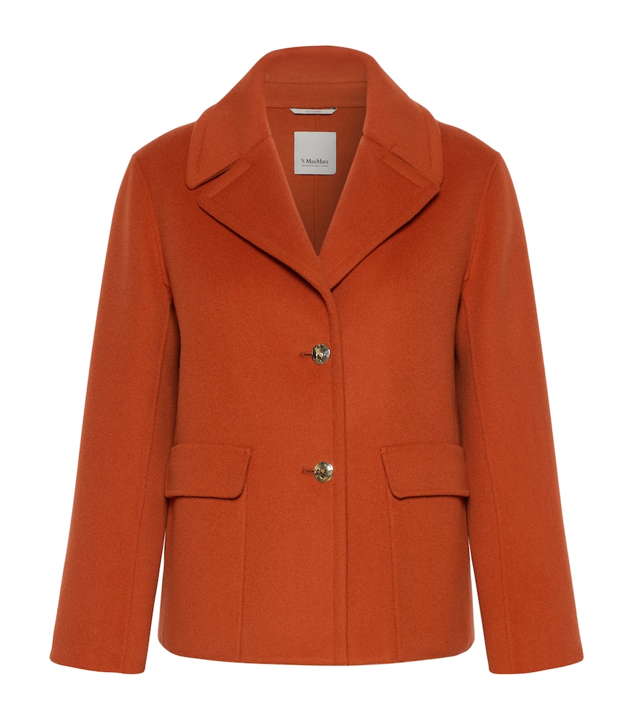 Max Mara Womens Virgin Wool Single-Breasted Jacket Orange Image 1