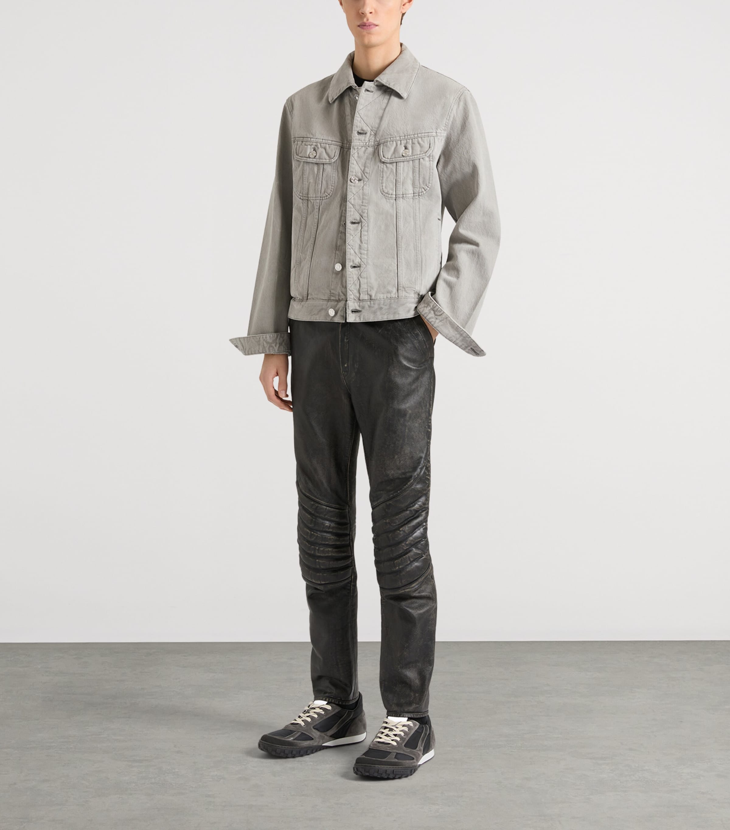 Givenchy Mens Crease-Effect Denim Jacket Image 2