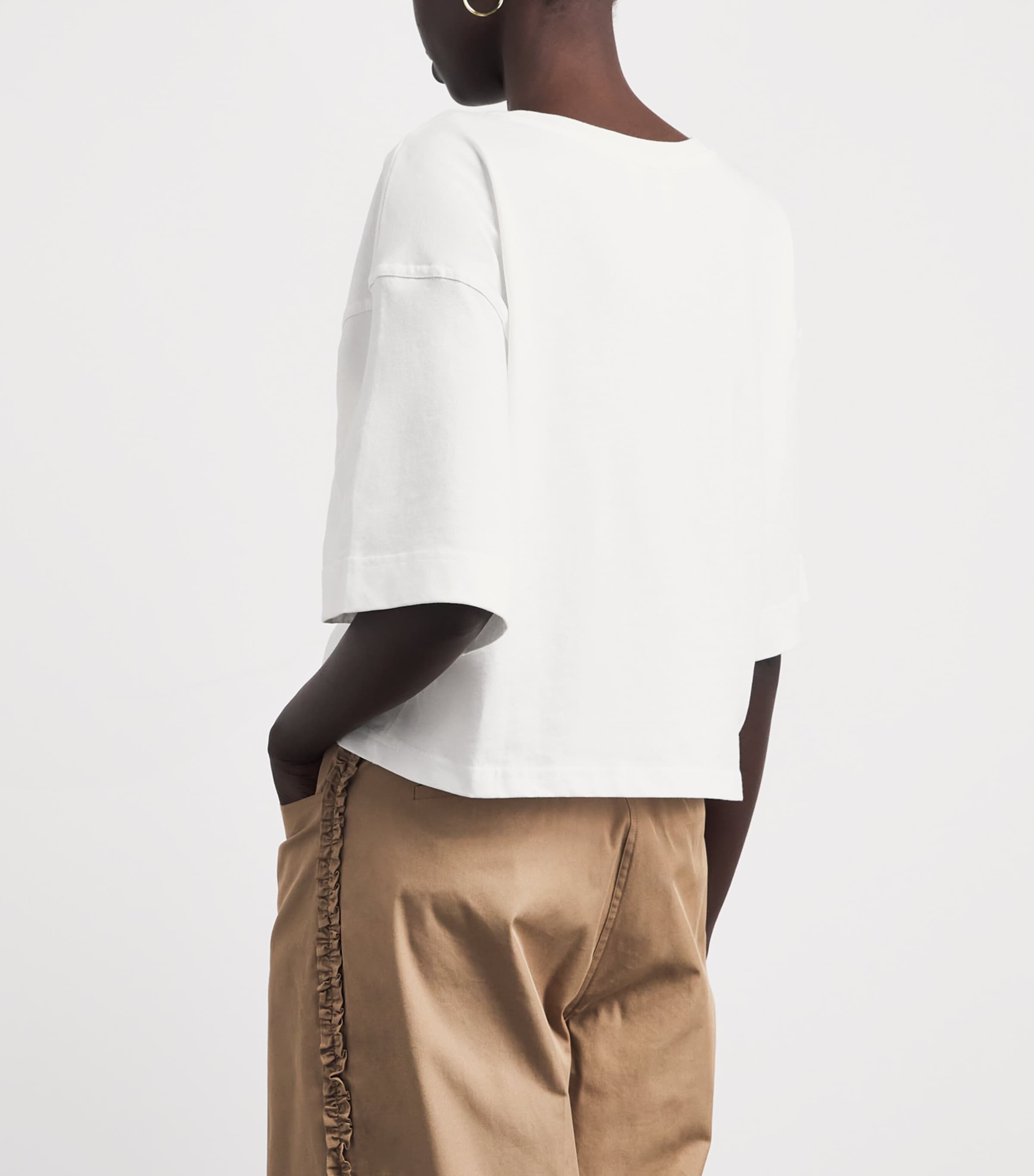Claudie Pierlot Womens Cotton Relaxed T-Shirt Ecru Image 5