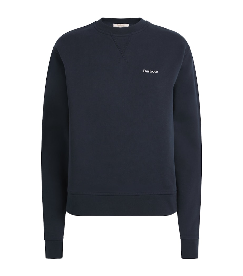 Cotton Bede Logo Sweatshirt NAVY Image 1
