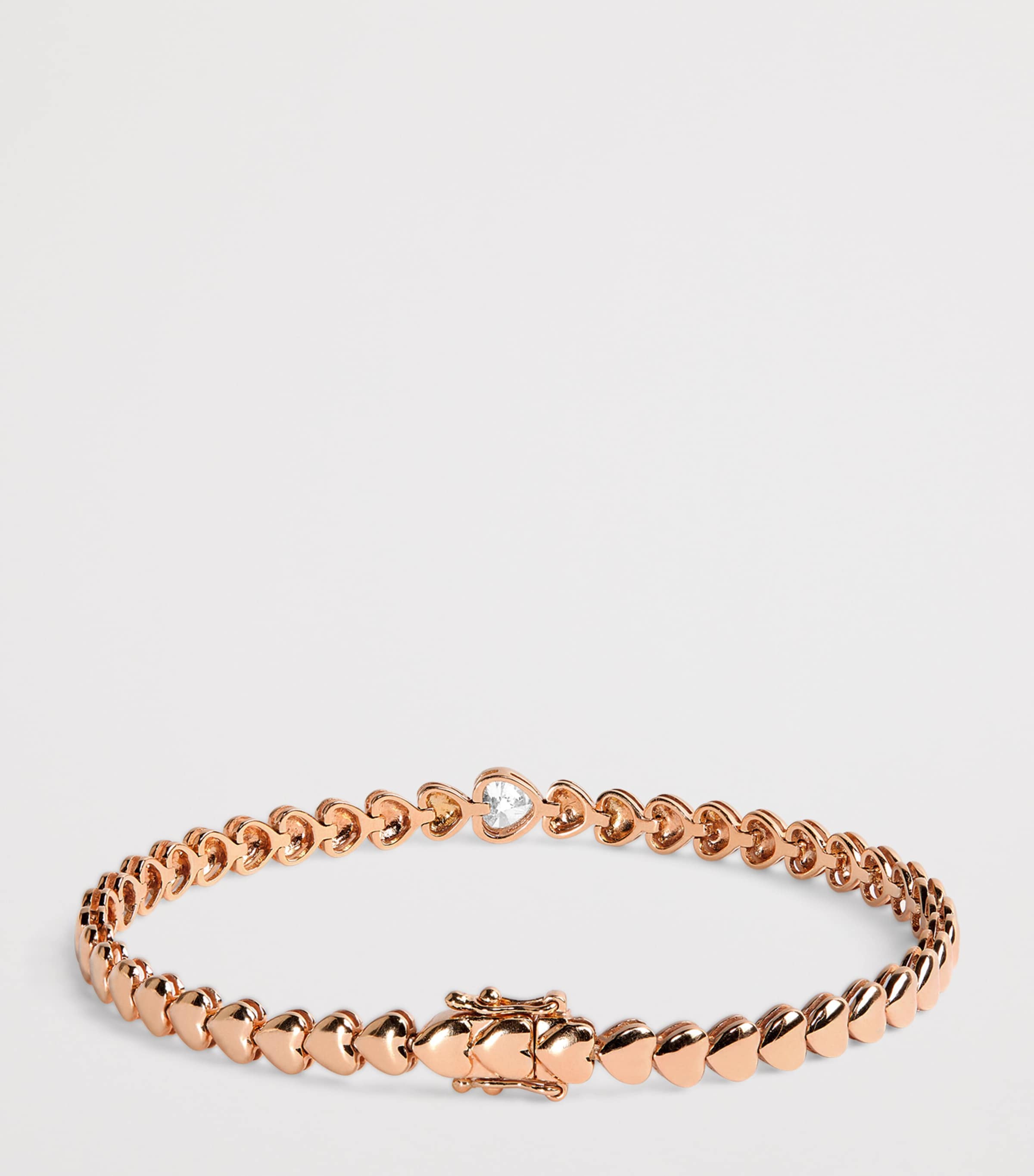 Rose Gold and Diamond Heart Bracelet ROSE GOLD Image 3